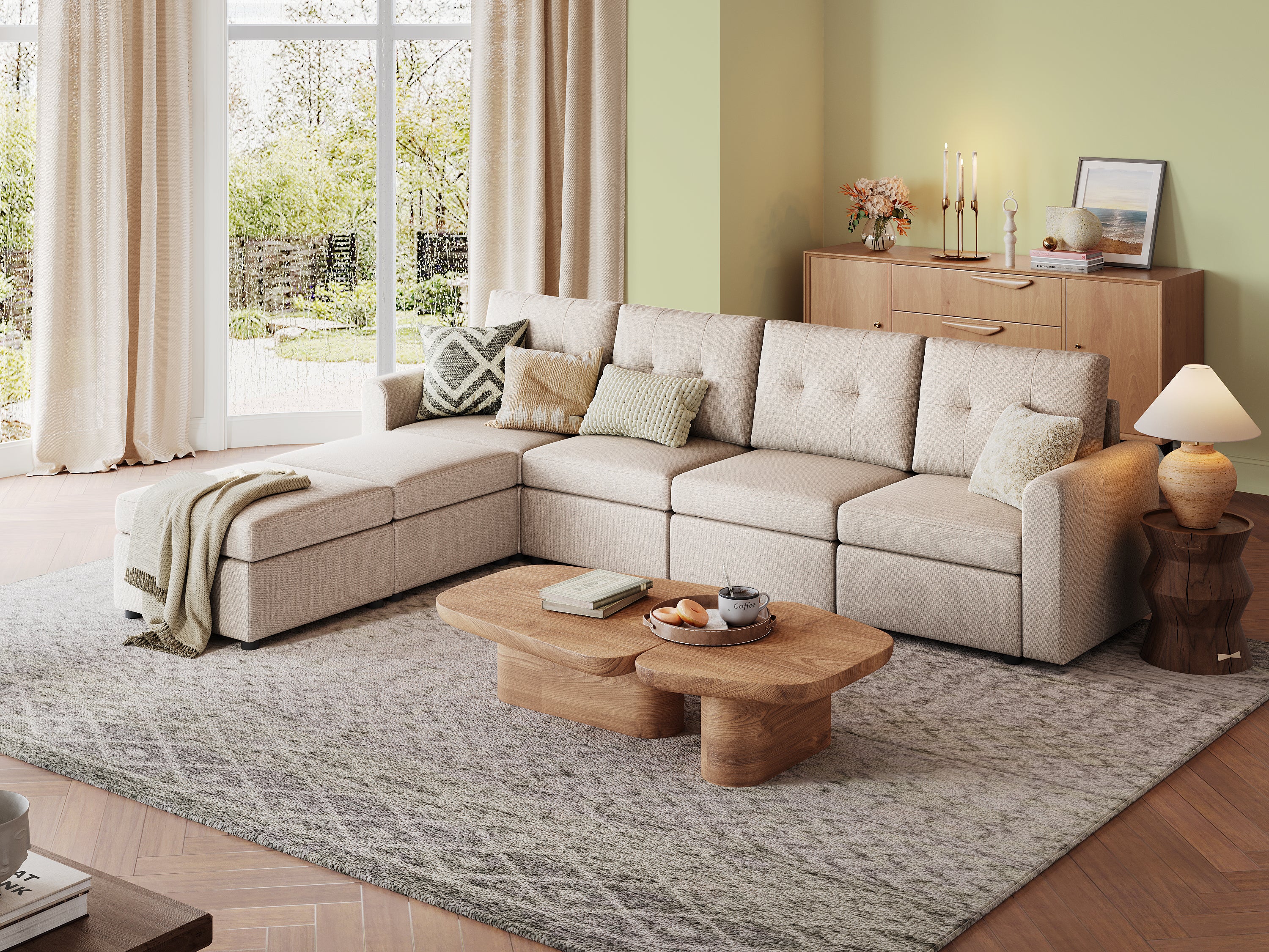 RUBIK III 4 Seats with 2 Ottomans - LINSY HOME