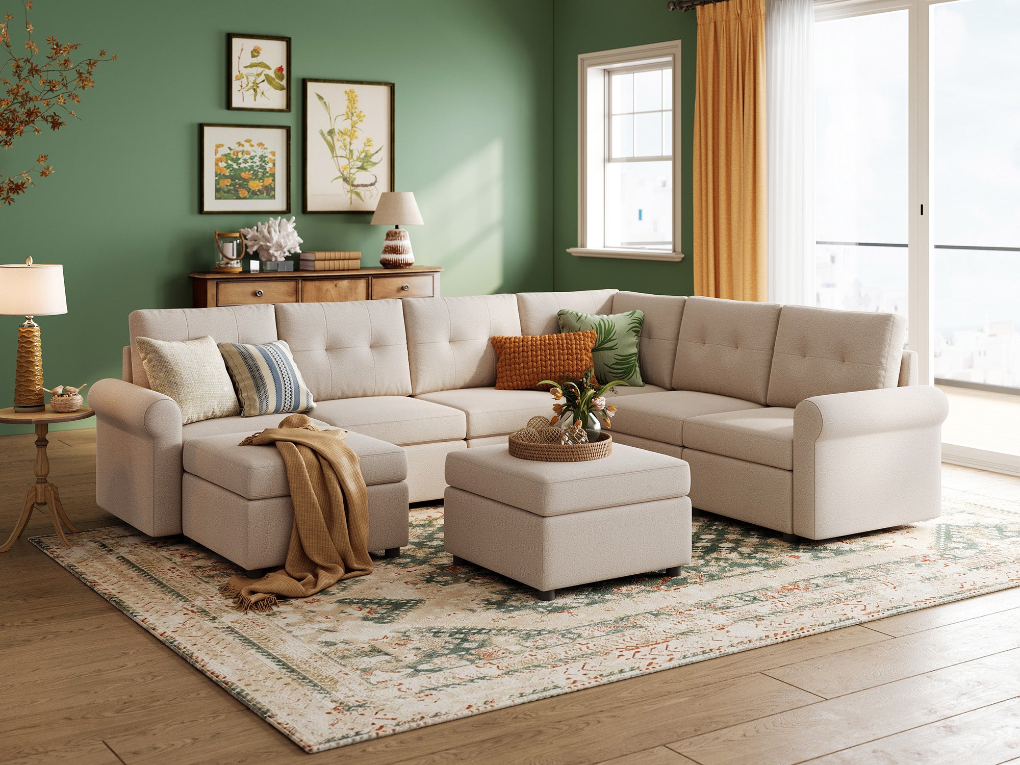 RUBIK III 5 Seats with Corner & 2 Ottomans