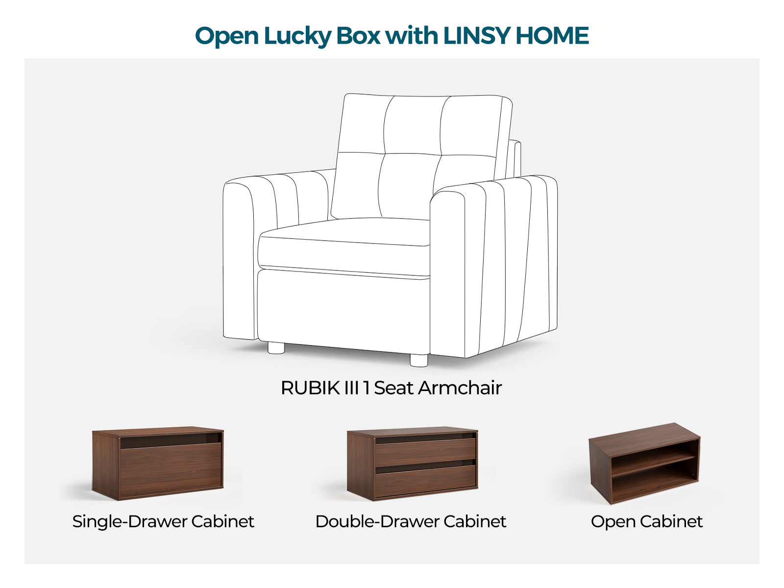 Lucky Box – RUBIK III 1-Seat Armchair & CABIK I Modular Storage Cabinet