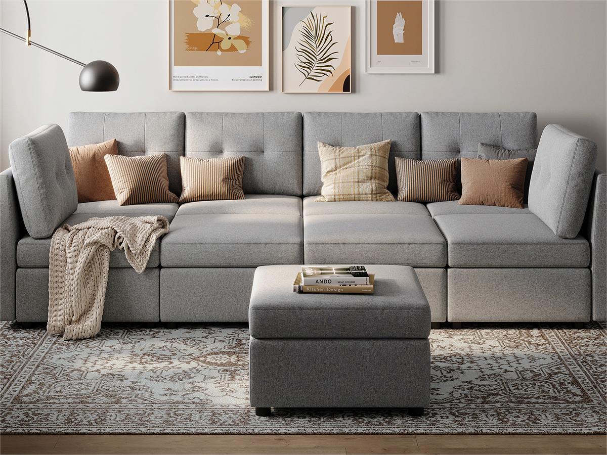 RUBIK III 6 Seats With 3 Ottomans - LINSY HOME