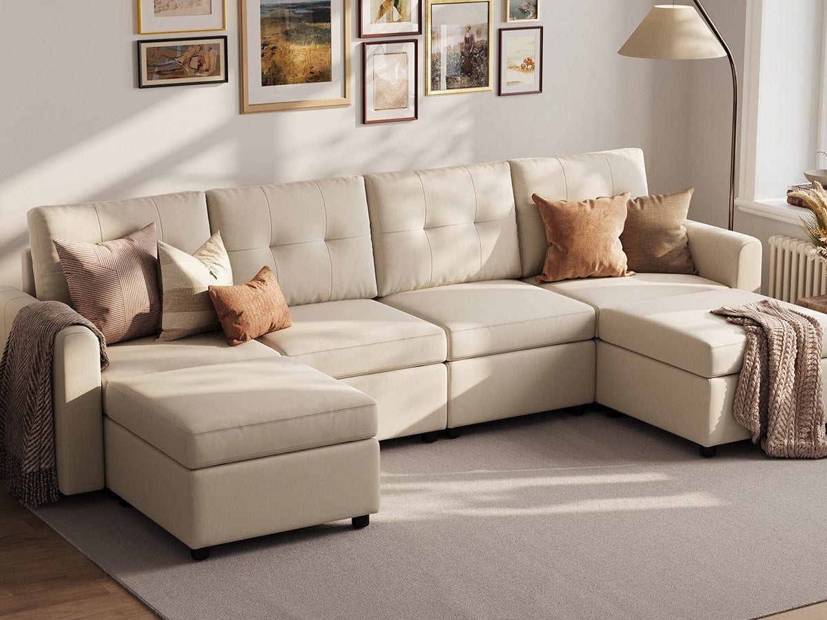 RUBIK III 4 Seats with 2 Ottomans - LINSY HOME