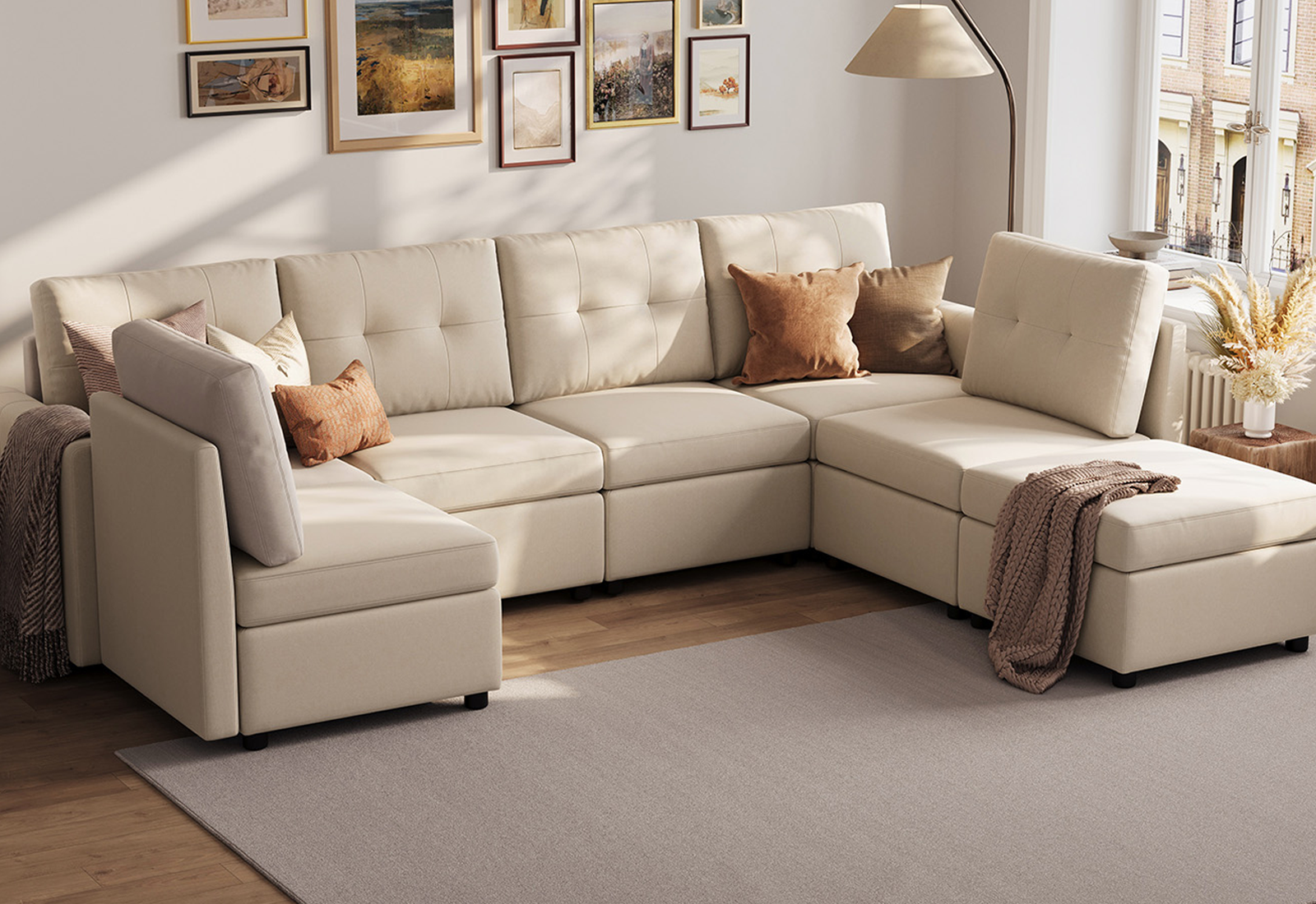 RUBIK III 6 Seats with Ottoman - LINSY HOME