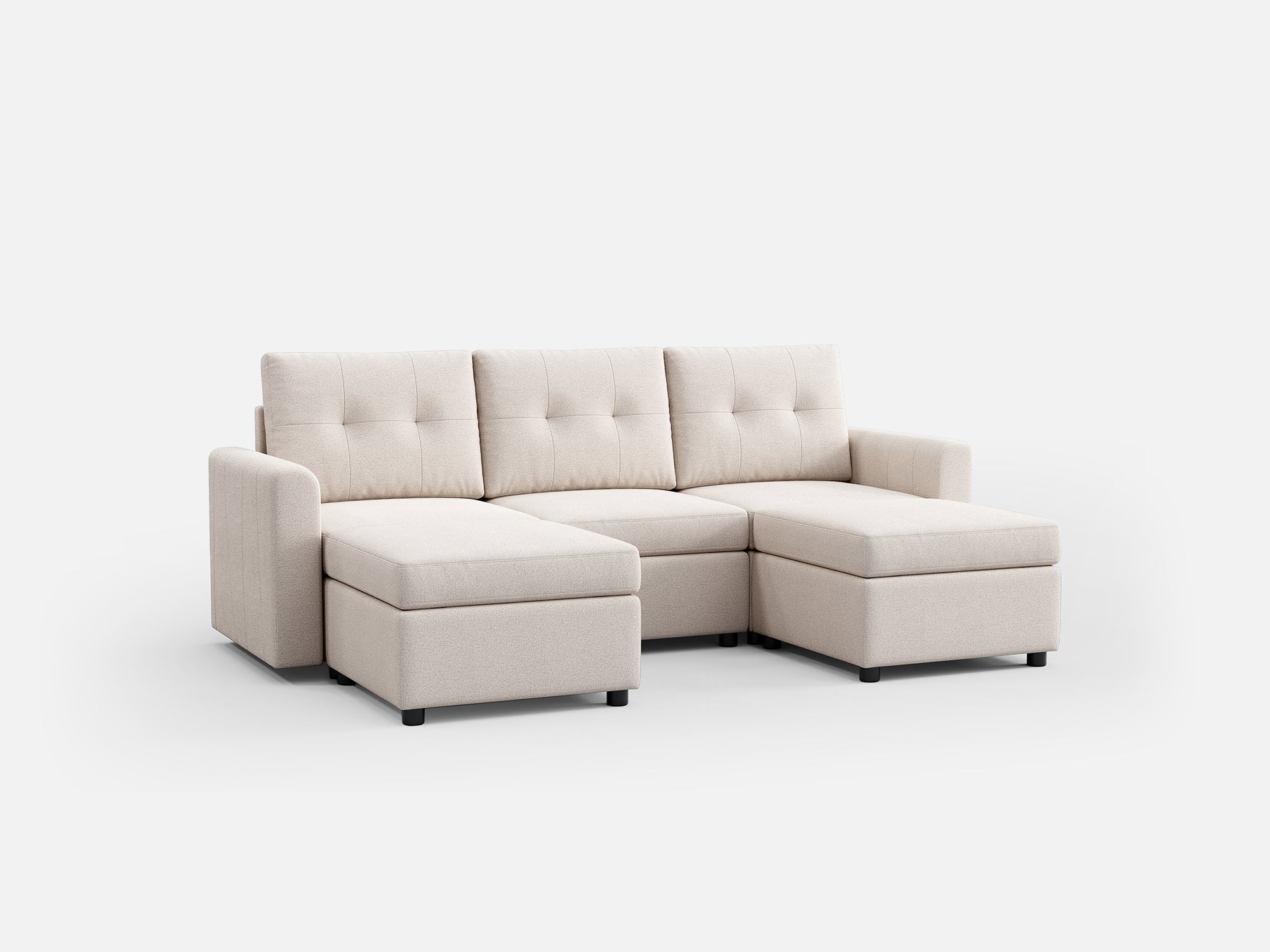 RUBIK III 3 Seats with 2 Ottomans - LINSY HOME