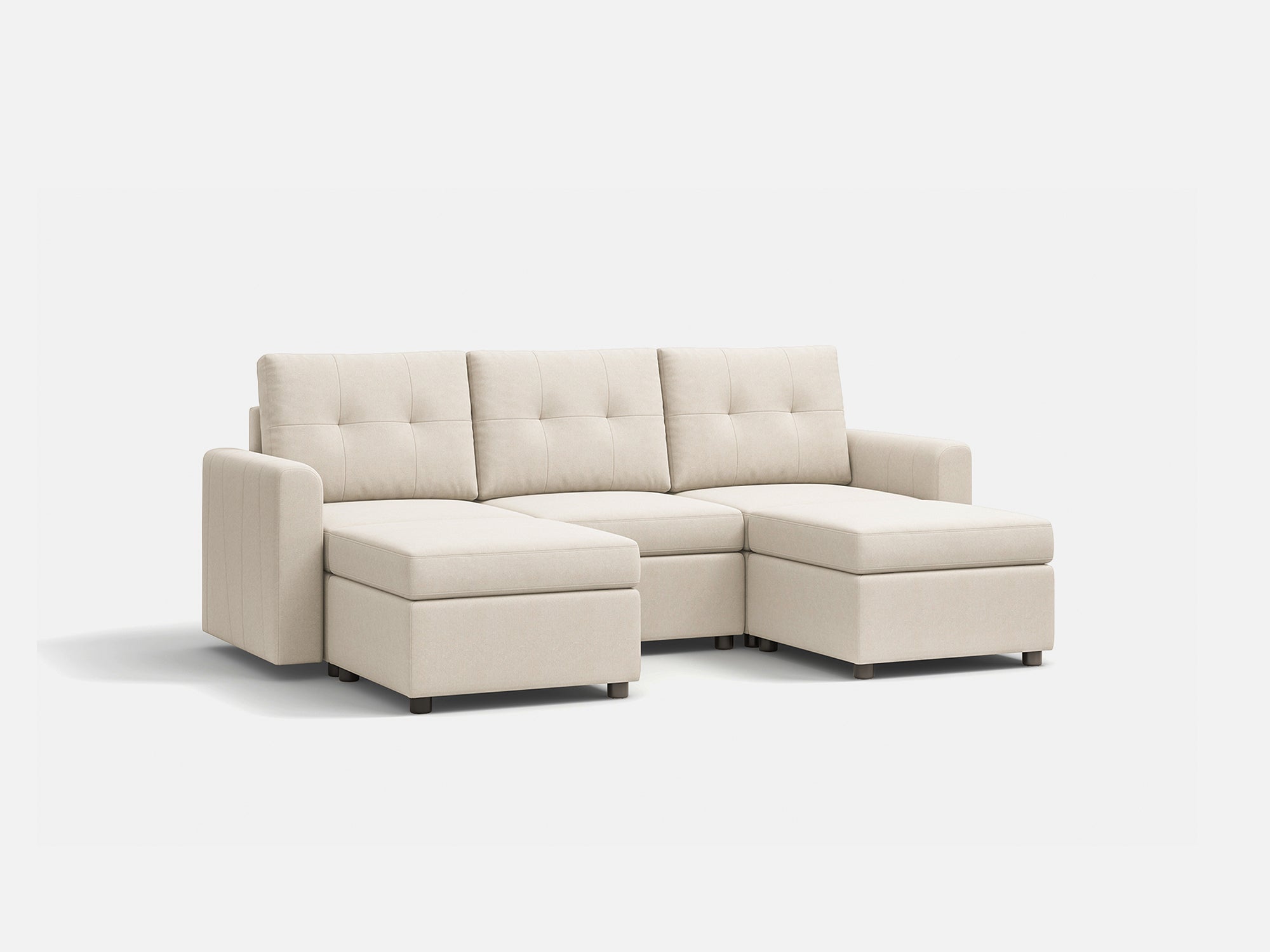 RUBIK III 3 Seats with 2 Ottomans - LINSY HOME