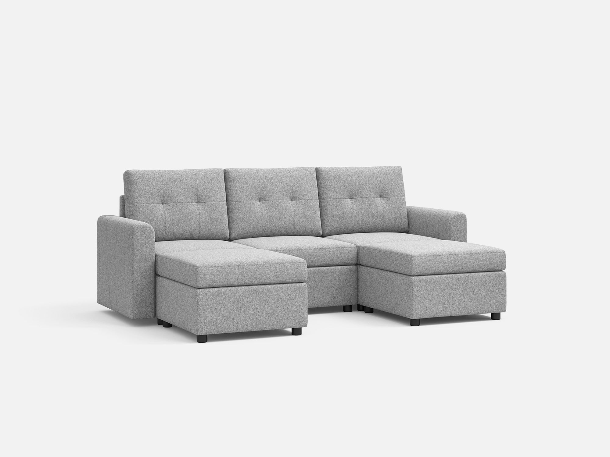RUBIK III 3 Seats with 2 Ottomans - LINSY HOME
