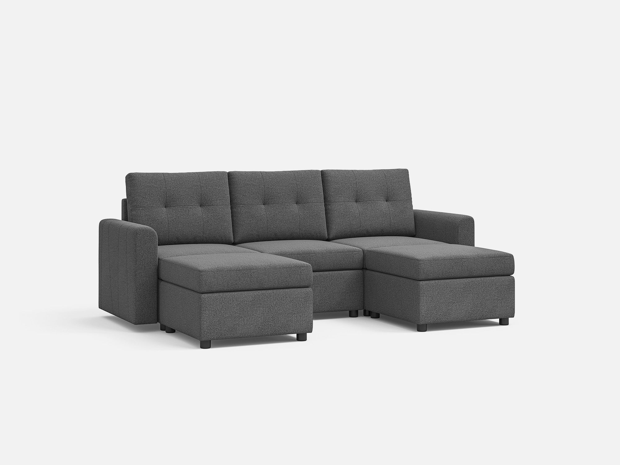 RUBIK III 3 Seats with 2 Ottomans - LINSY HOME