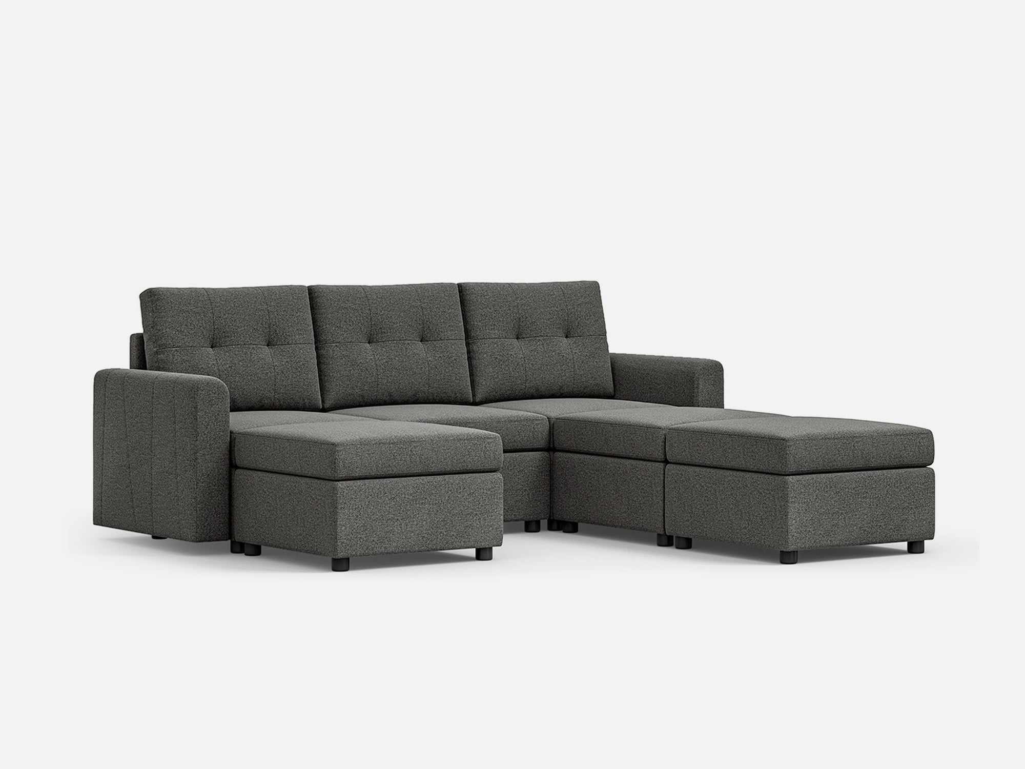 RUBIK III 3 Seats with 3 Ottomans - LINSY HOME