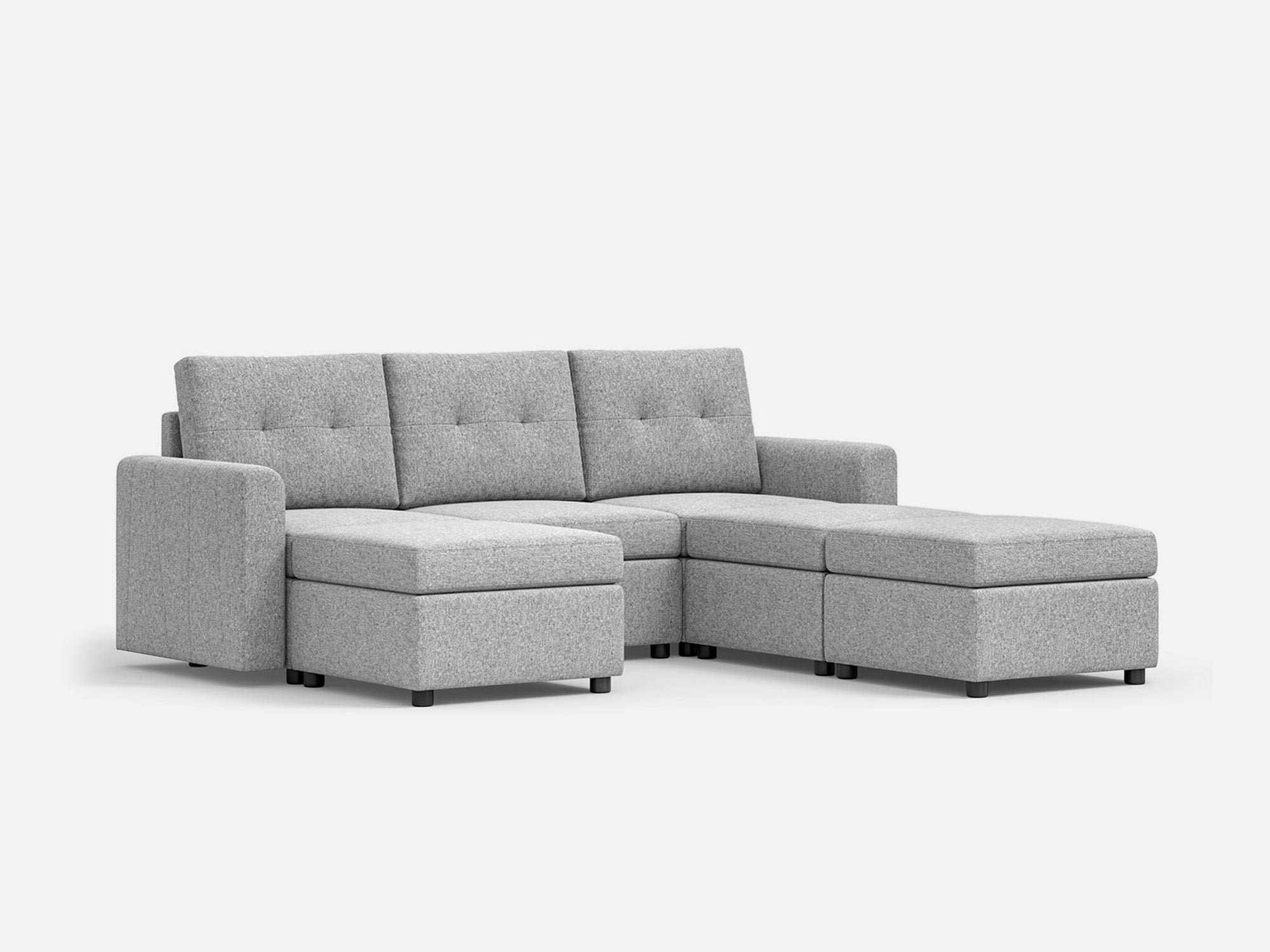 RUBIK III 3 Seats with 3 Ottomans - LINSY HOME