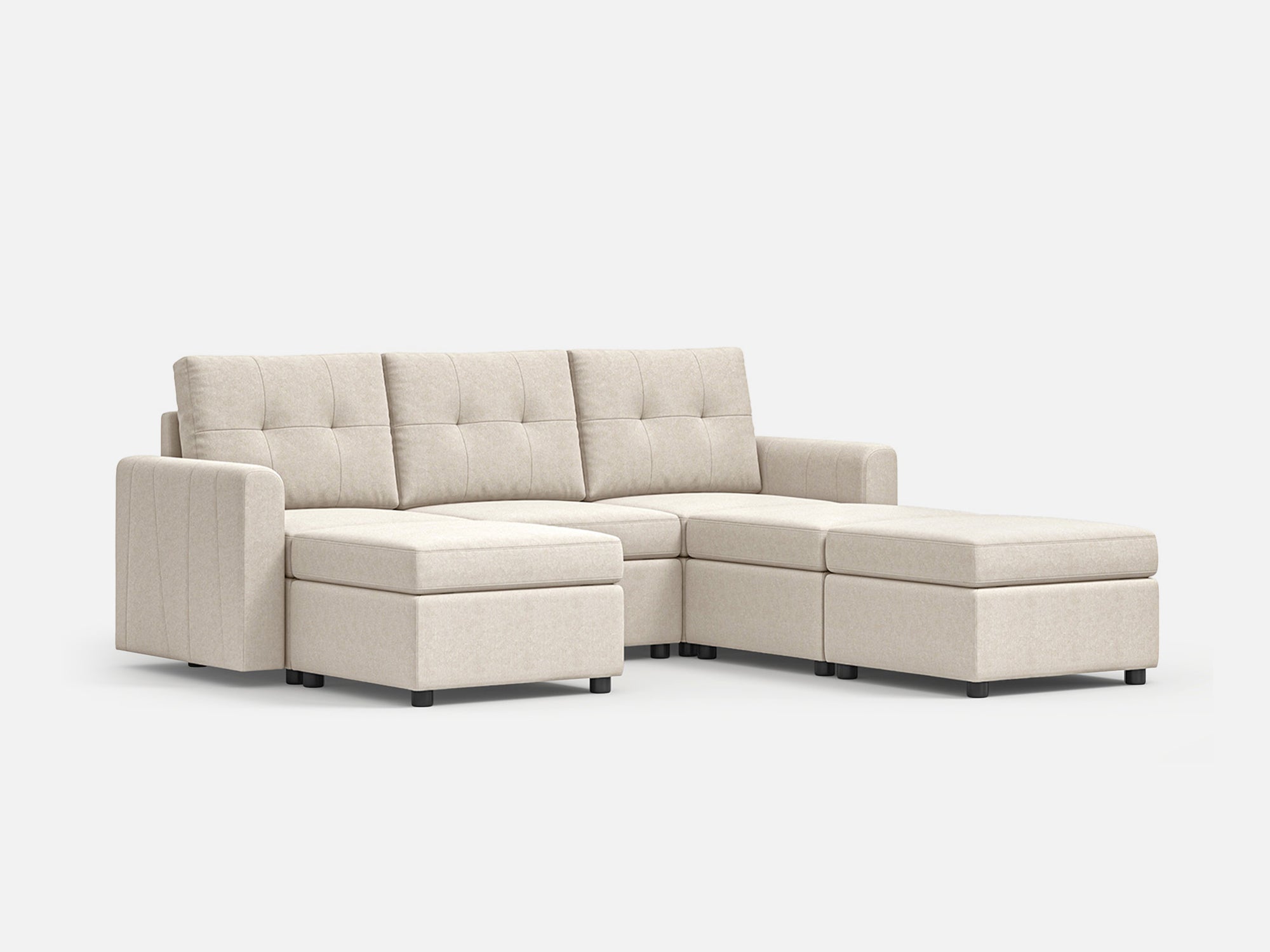 RUBIK III 3 Seats with 3 Ottomans - LINSY HOME