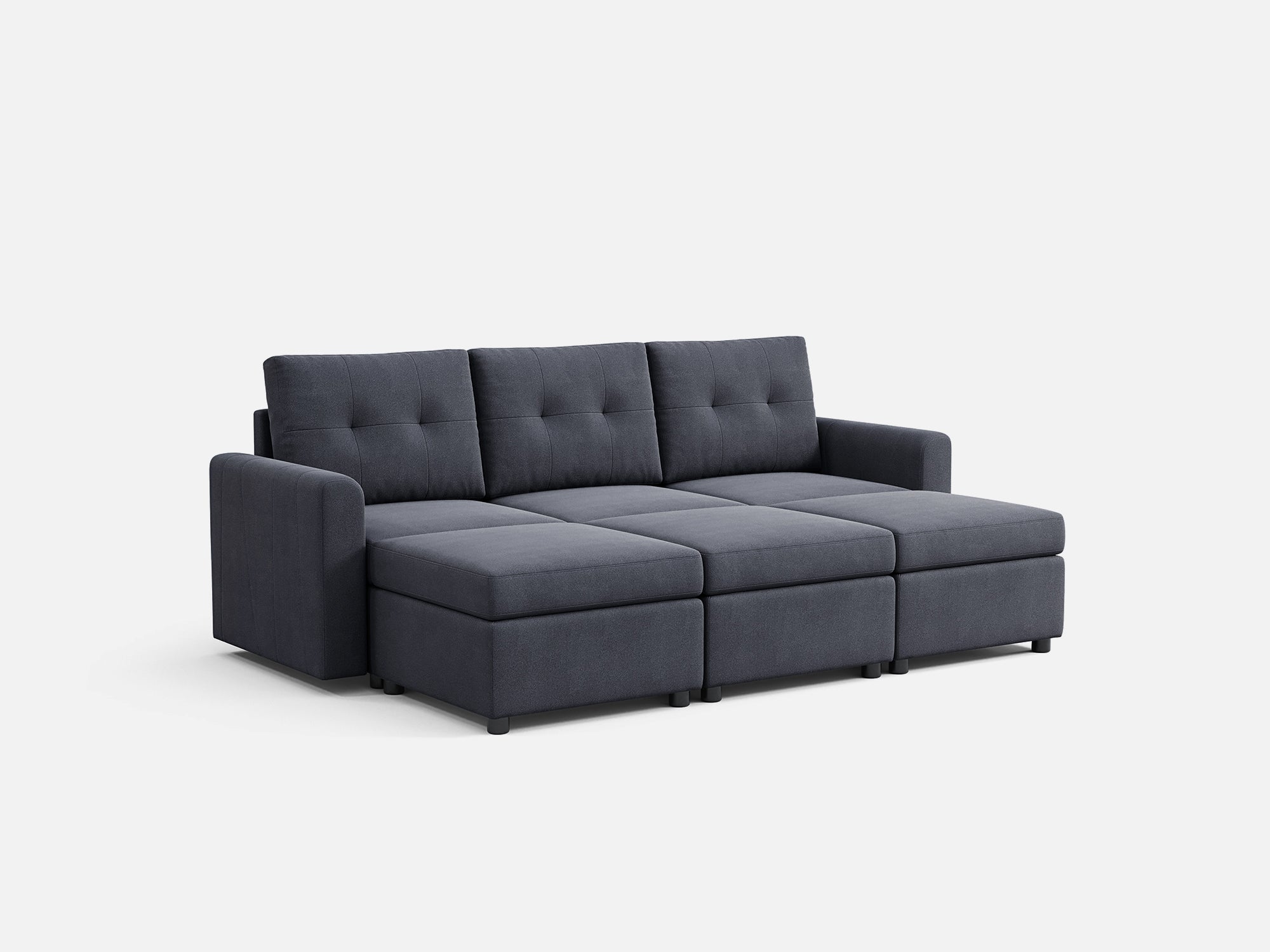 RUBIK III 3 Seats with 3 Ottomans - LINSY HOME