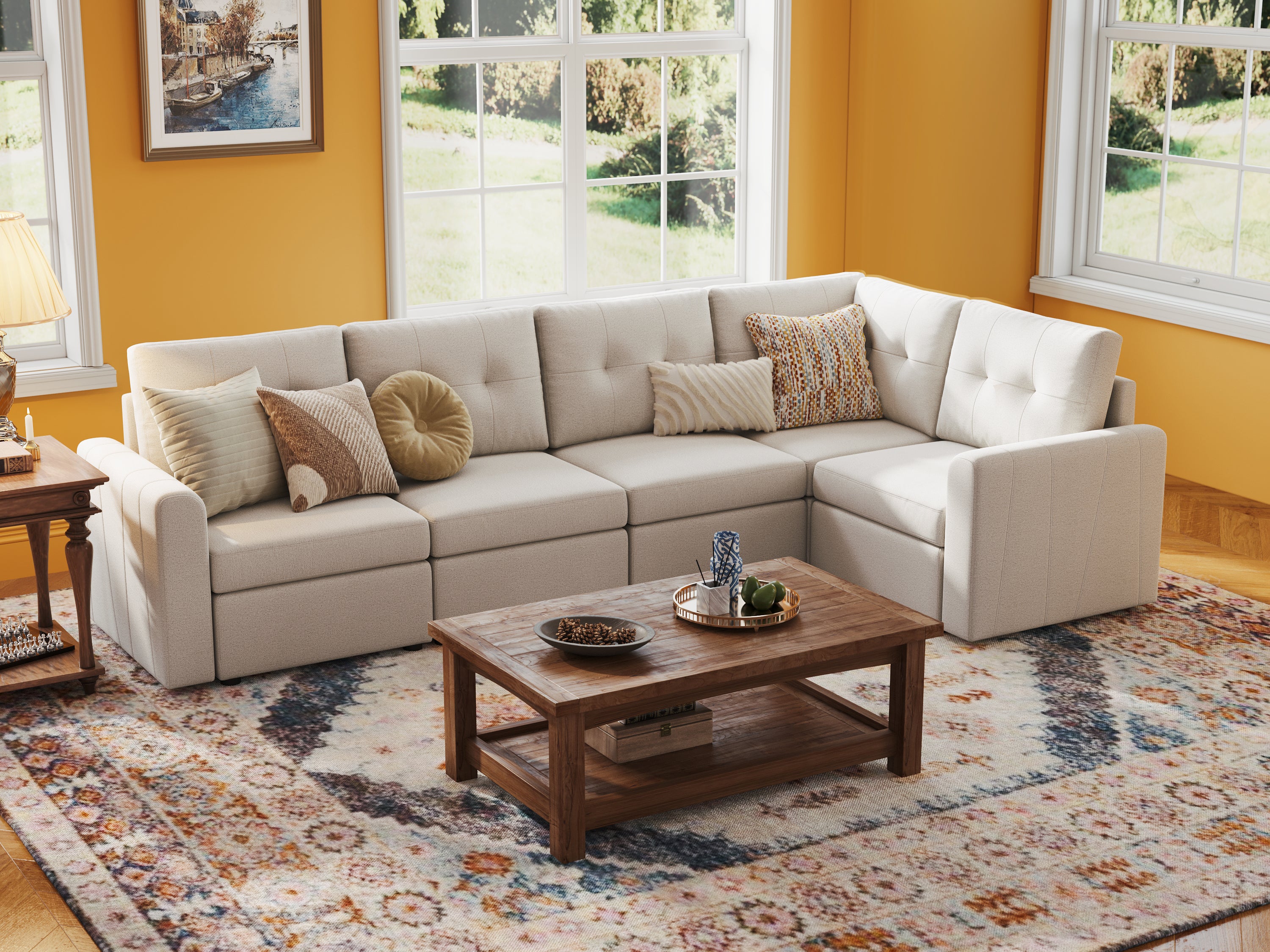 RUBIK III 4 Seats with Corner - LINSY HOME