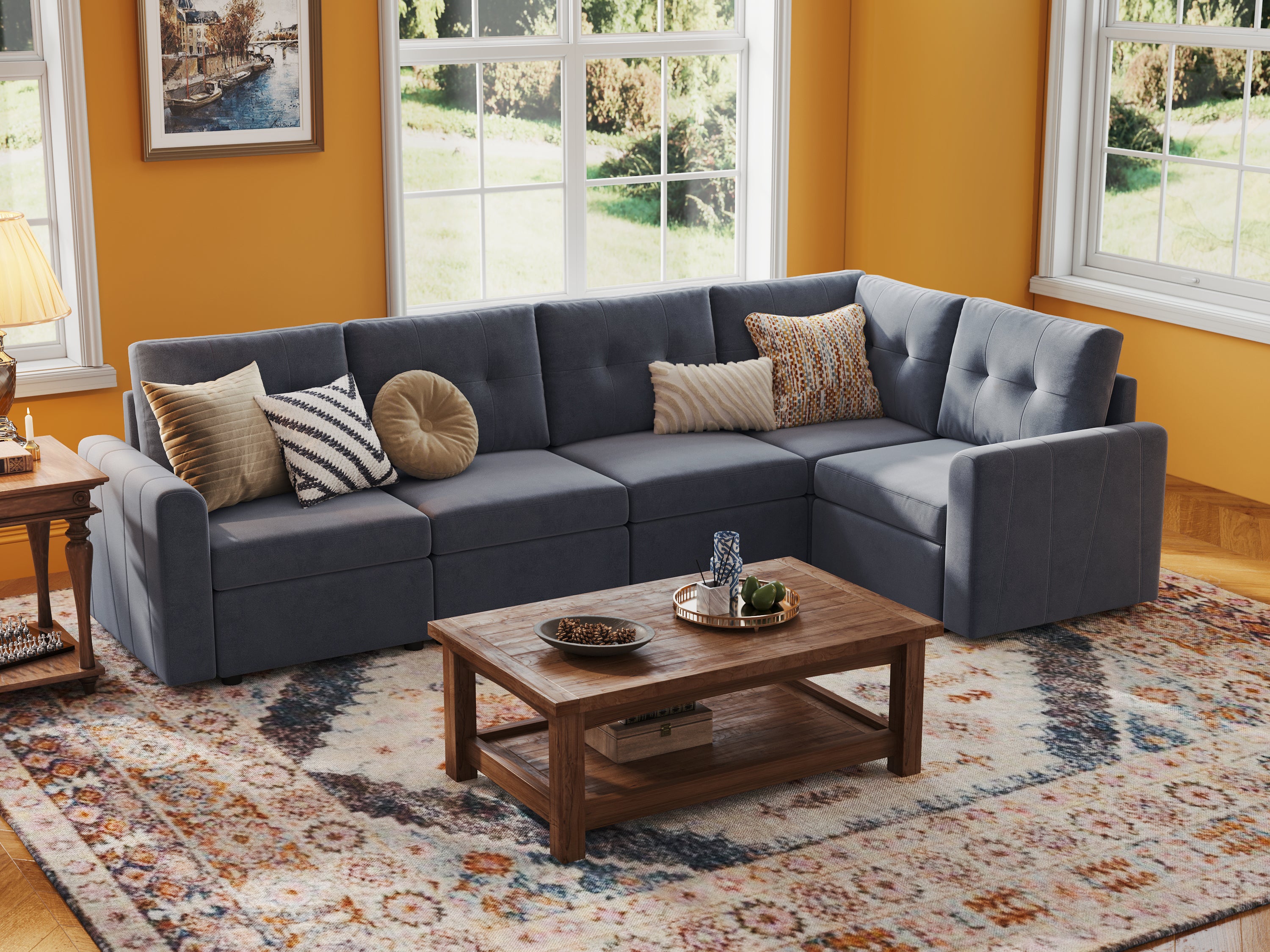 RUBIK III 4 Seats with Corner - LINSY HOME