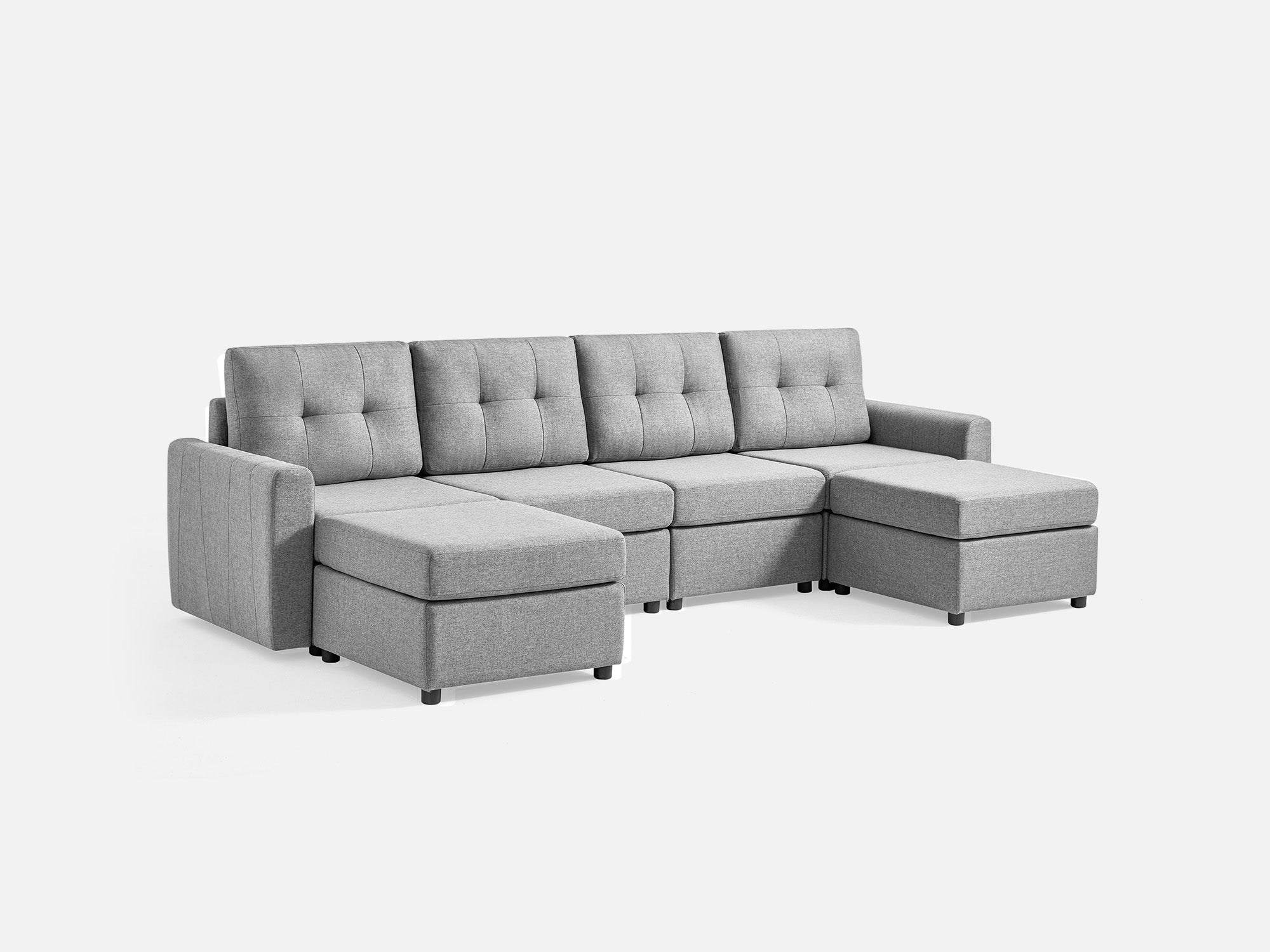 RUBIK III 4 Seats with 2 Ottomans - LINSY HOME