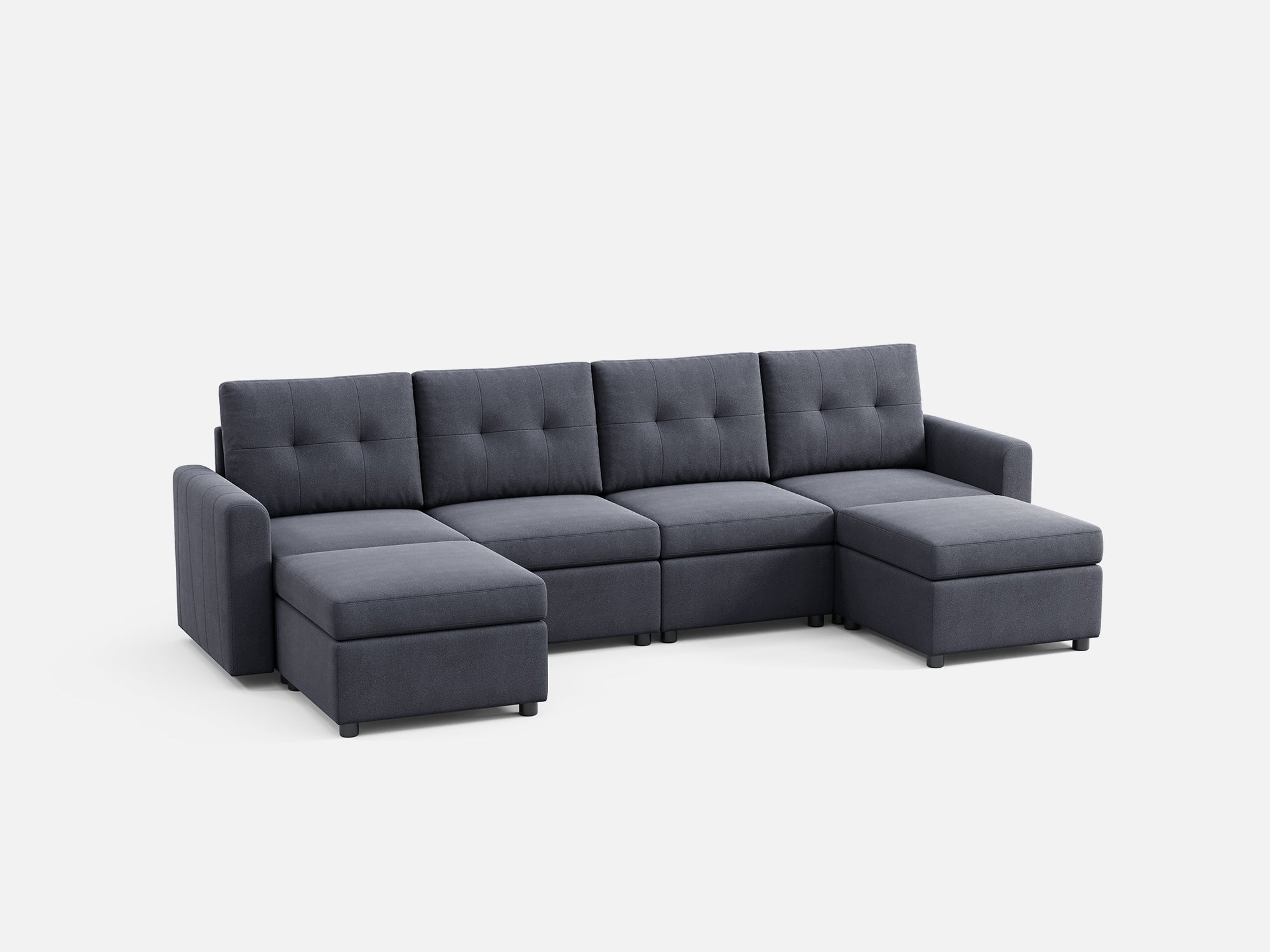 RUBIK III 4 Seats with 2 Ottomans - LINSY HOME