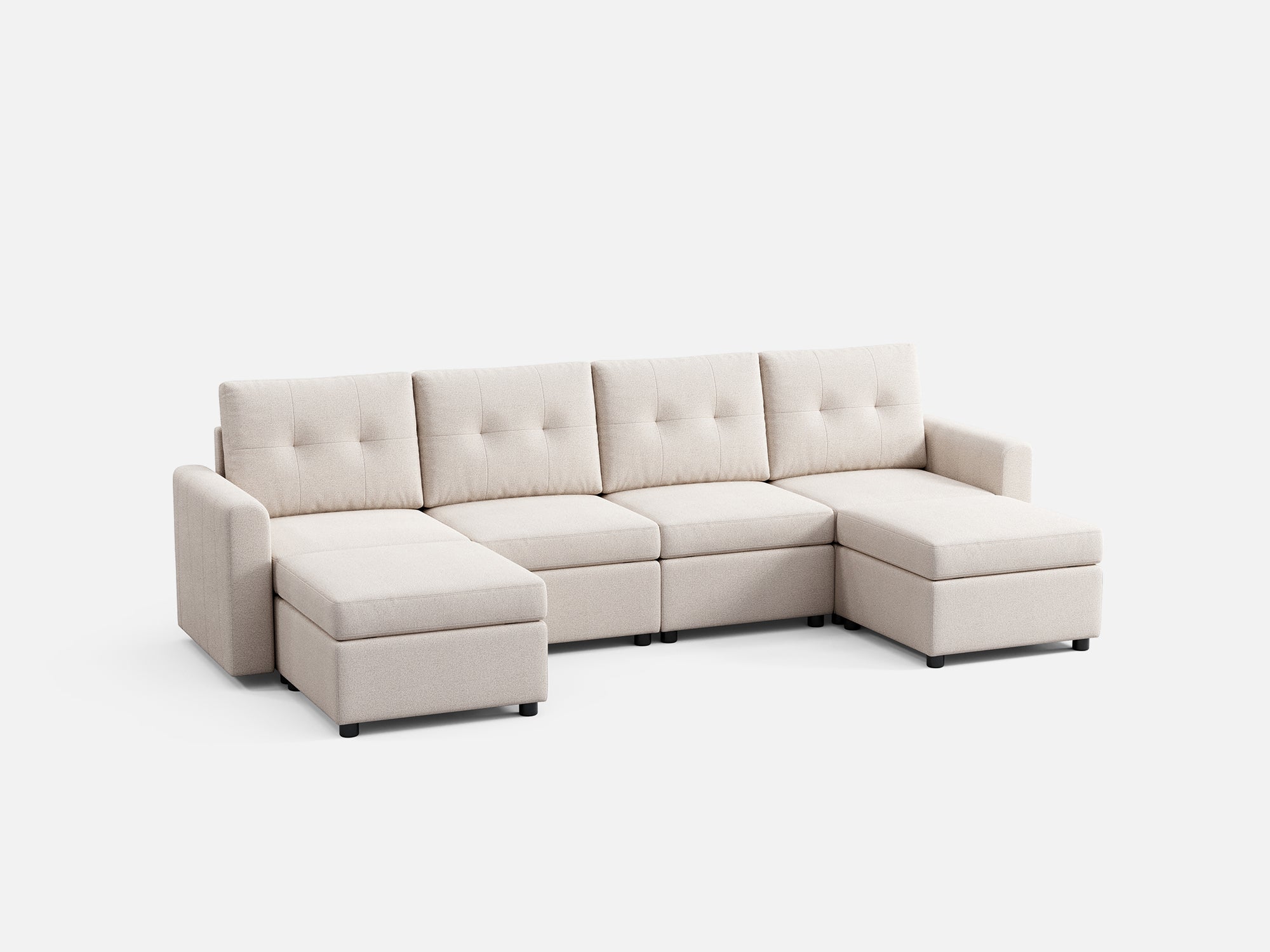 RUBIK III 4 Seats with 2 Ottomans - LINSY HOME