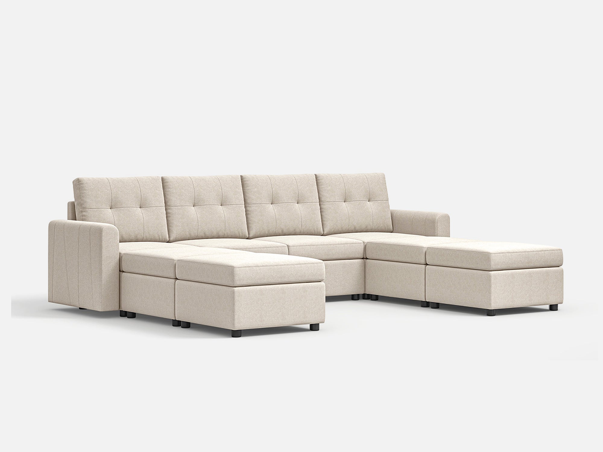RUBIK III 4 Seats with 4 Ottomans - LINSY HOME