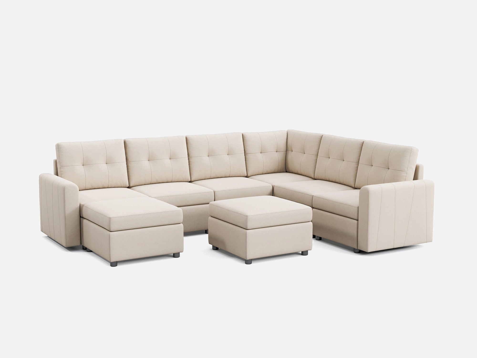 RUBIK III 5 Seats with Corner & 2 Ottomans and An Additional Set of Covers - LINSY HOME