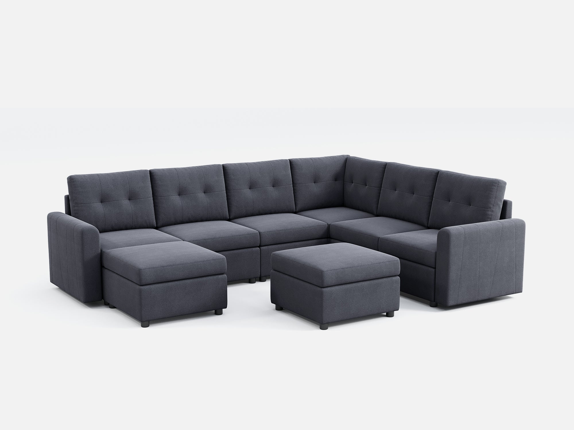 RUBIK III 5 Seats with Corner & 2 Ottomans and An Additional Set of Covers - LINSY HOME