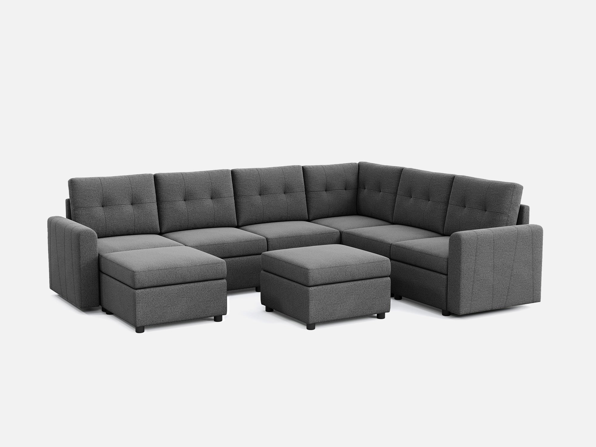 RUBIK III 5 Seats with Corner & 2 Ottomans - LINSY HOME