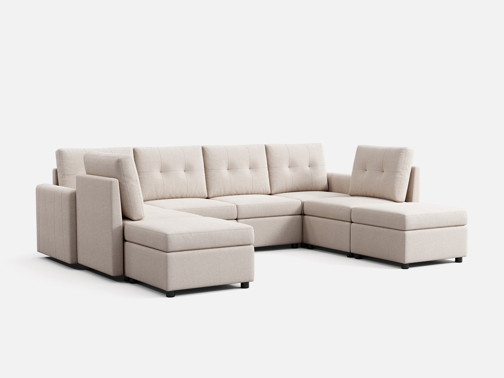 RUBIK III 6 Seats with 2 Ottomans and An Additional Set of Covers - LINSY HOME