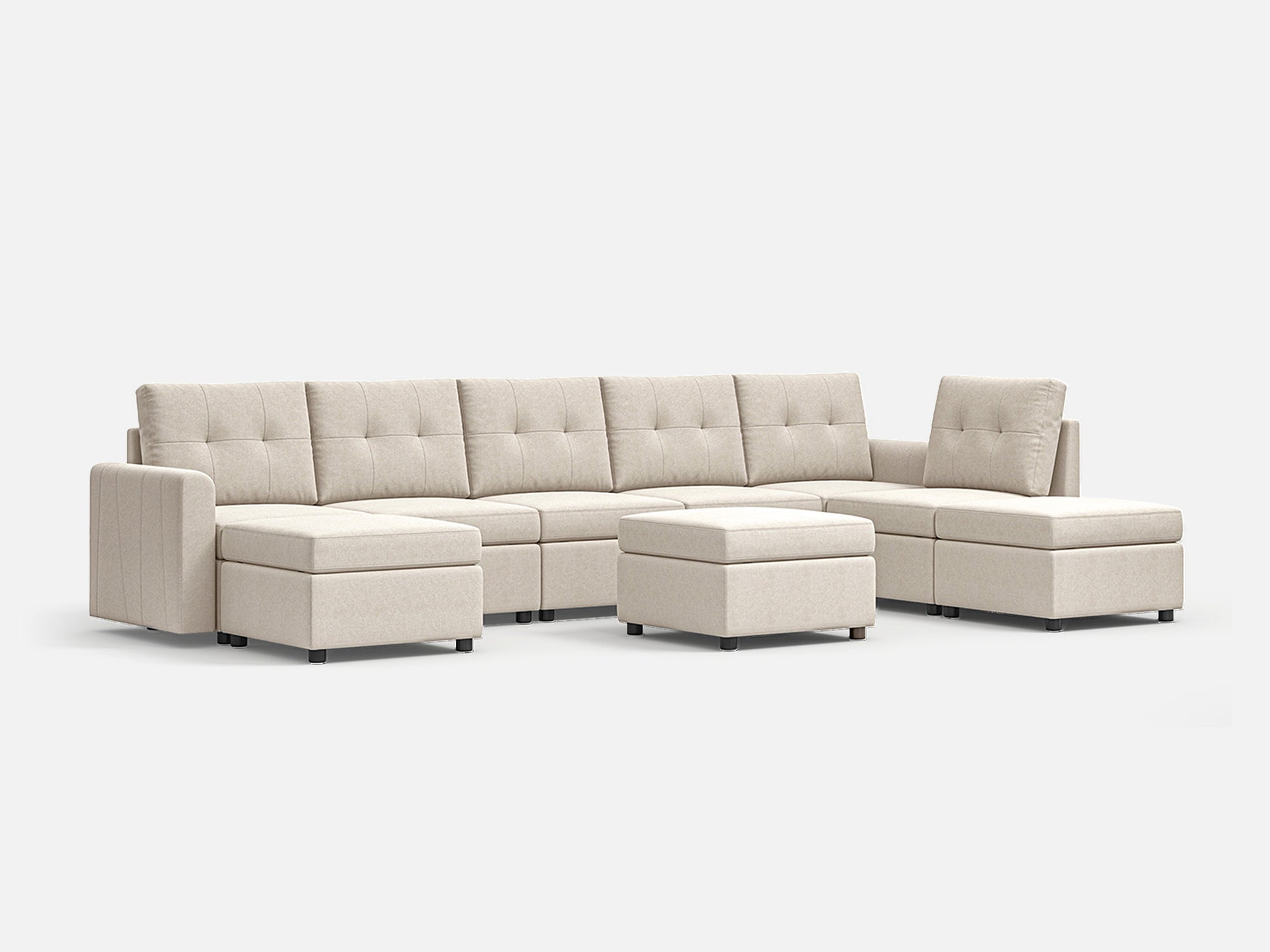 RUBIK III 6 Seats With 3 Ottomans - LINSY HOME