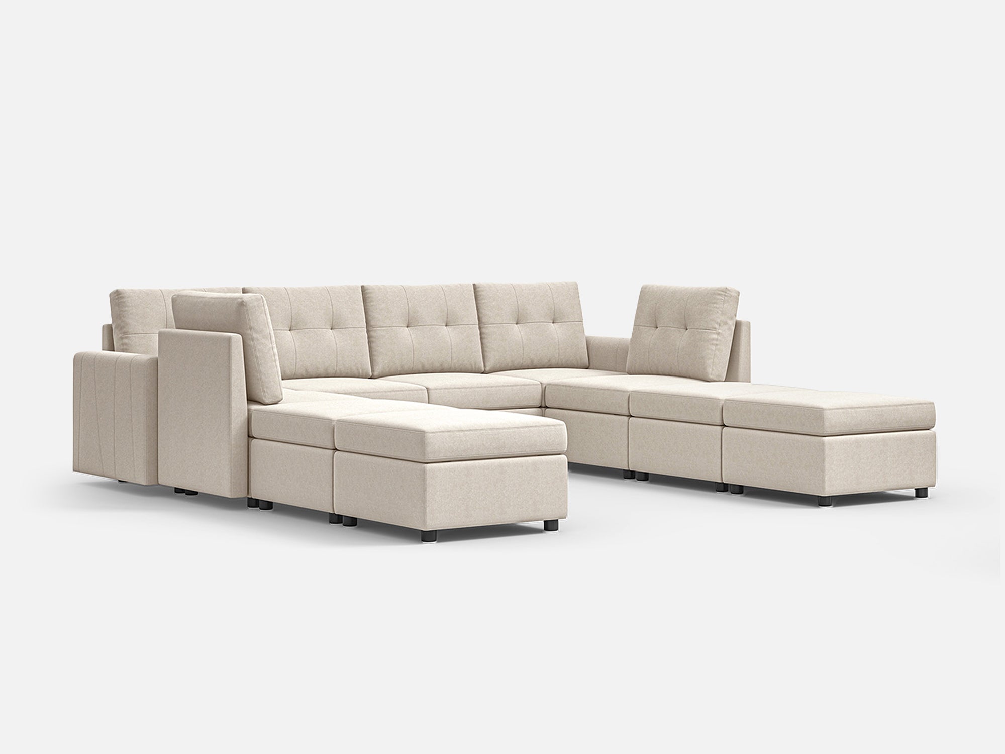 RUBIK III 6 Seats with 4 Ottomans - LINSY HOME