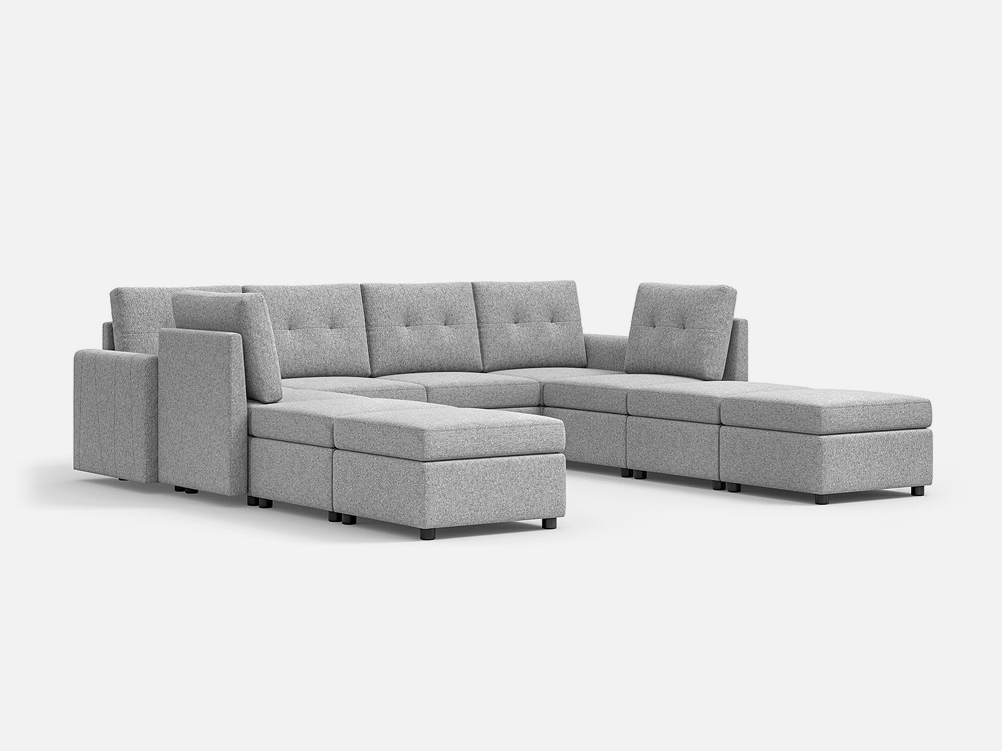 RUBIK III 6 Seats with 4 Ottomans - LINSY HOME