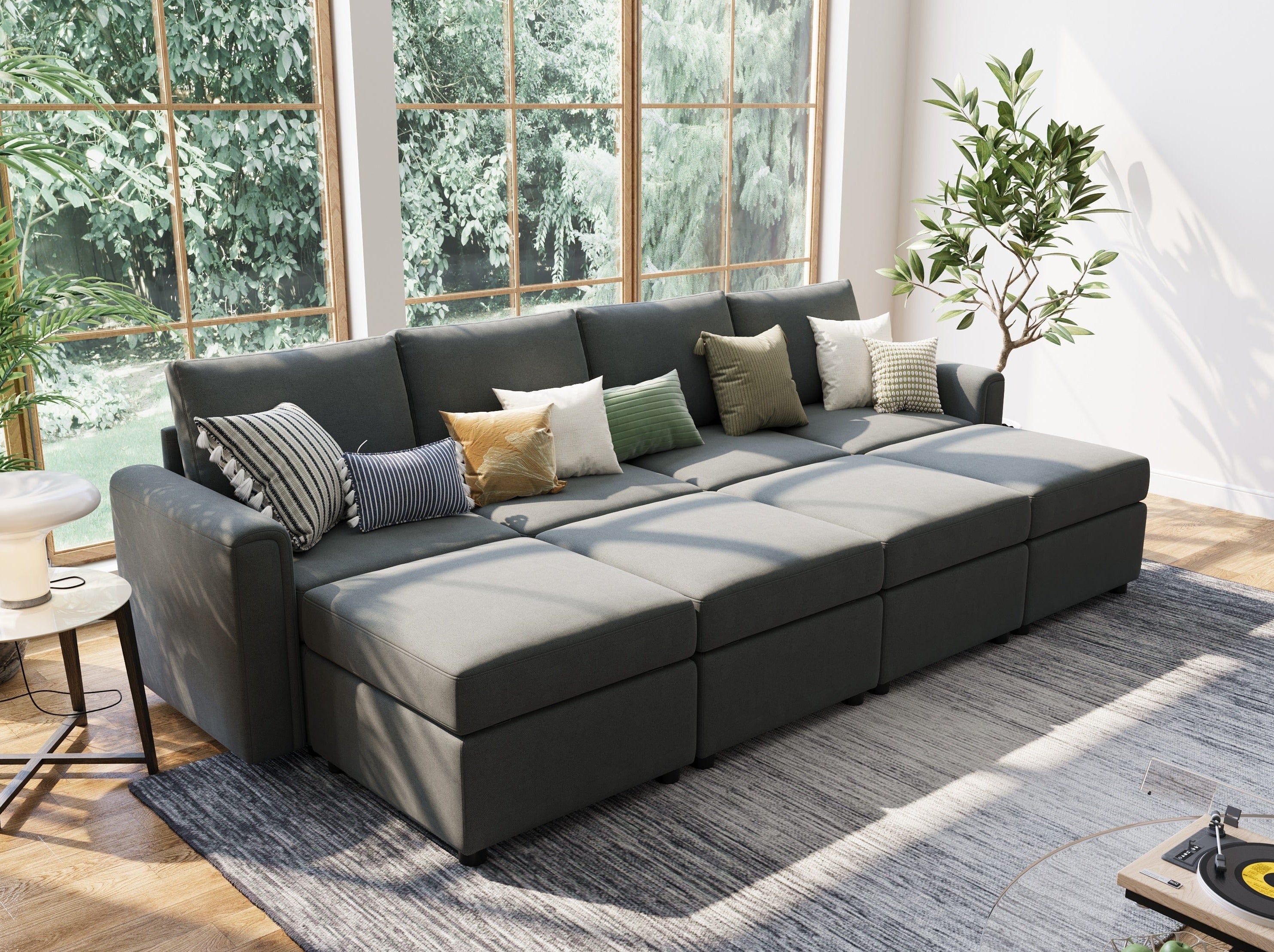 RUBIK I 4 Seats with 4 Ottomans - LINSY HOME