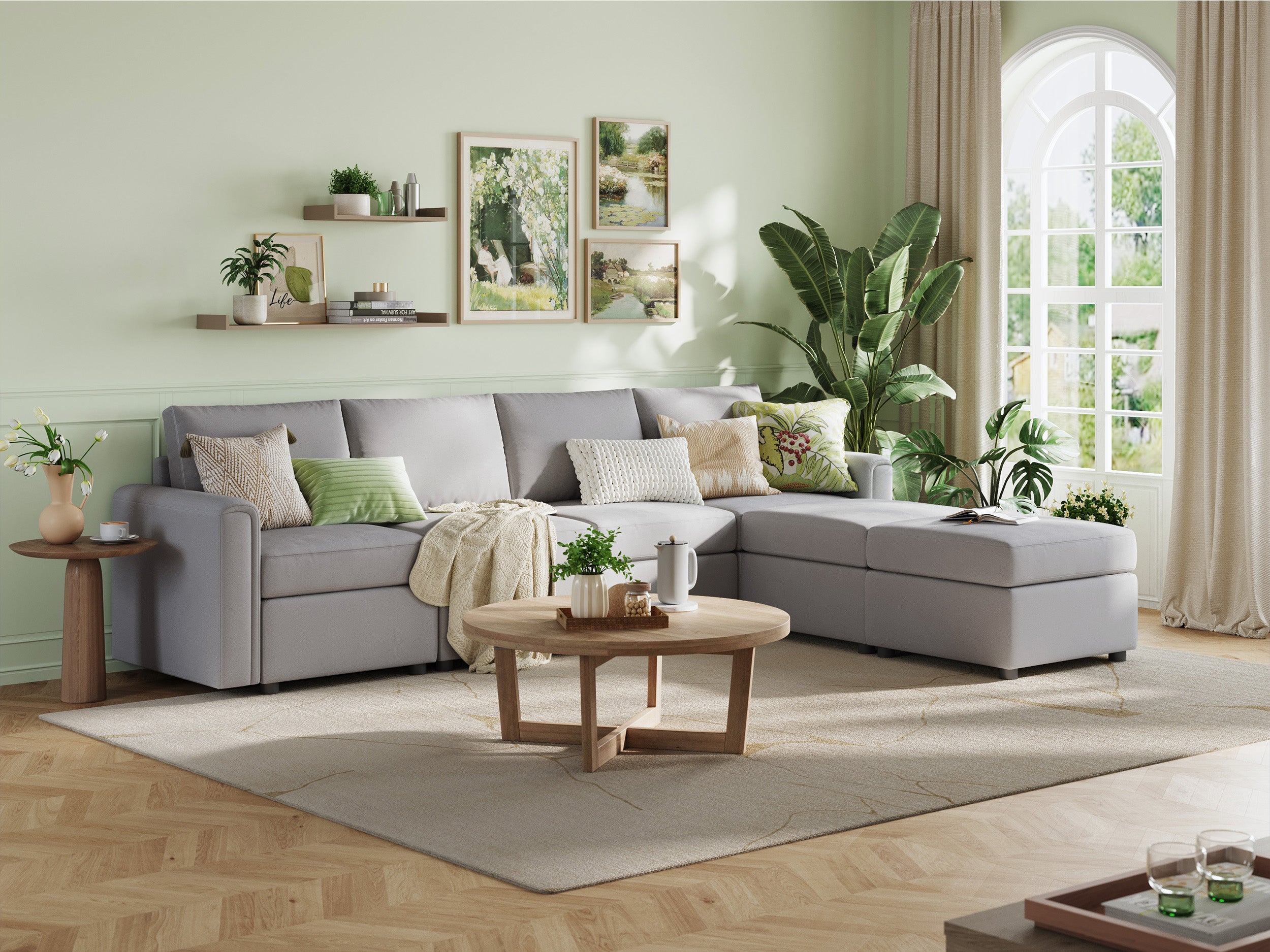 RUBIK I 4 Seats with 2 Ottomans - LINSY HOME