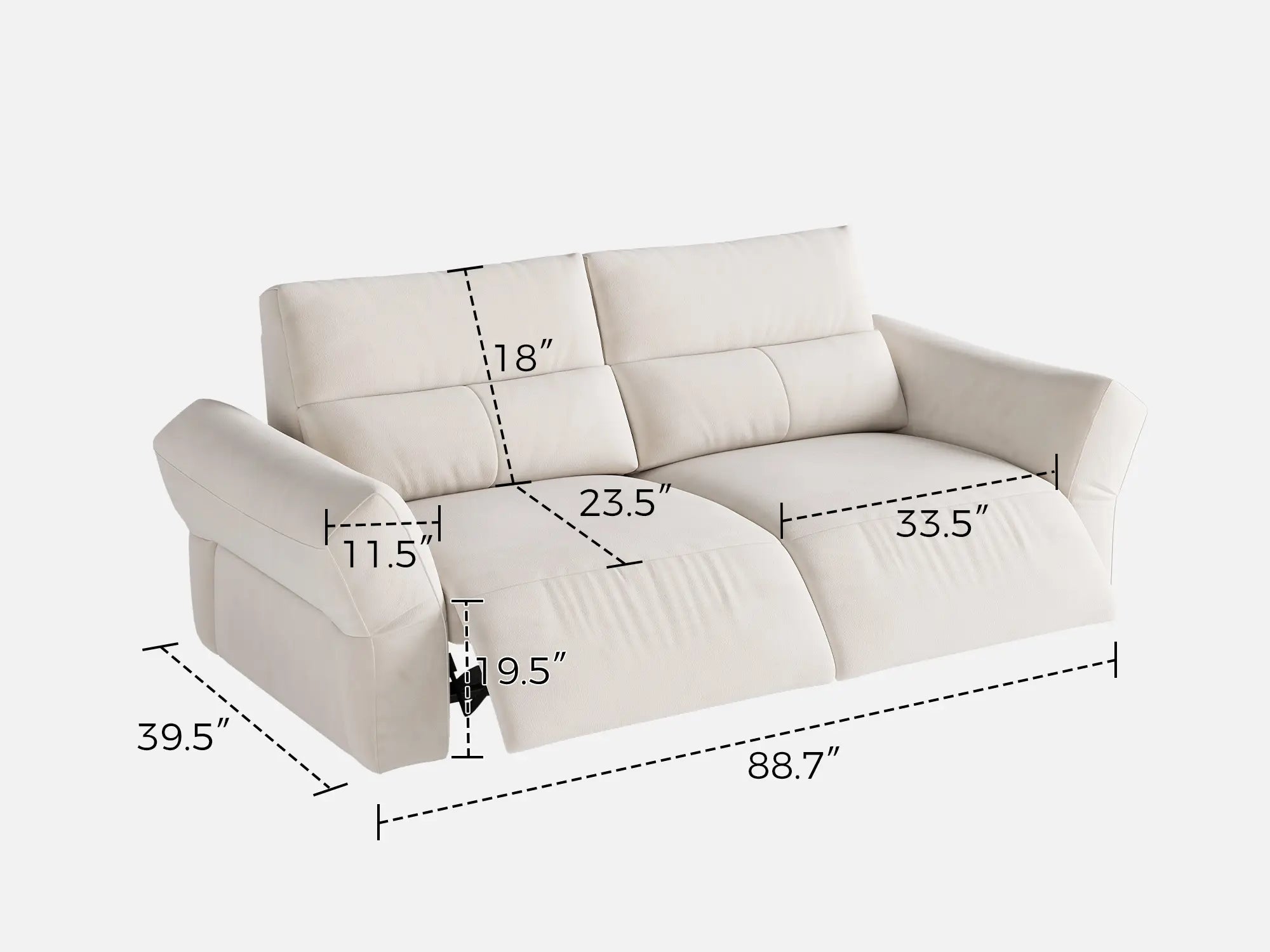 HAVEN 2-Seat Power Reclining Modular Couch