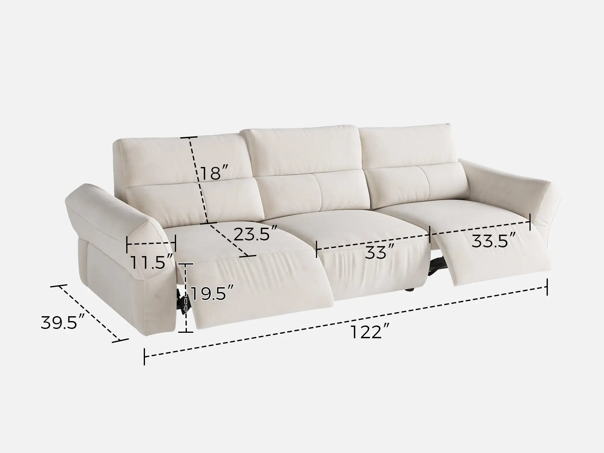 HAVEN 3-Seat Power Reclining Modular Couch