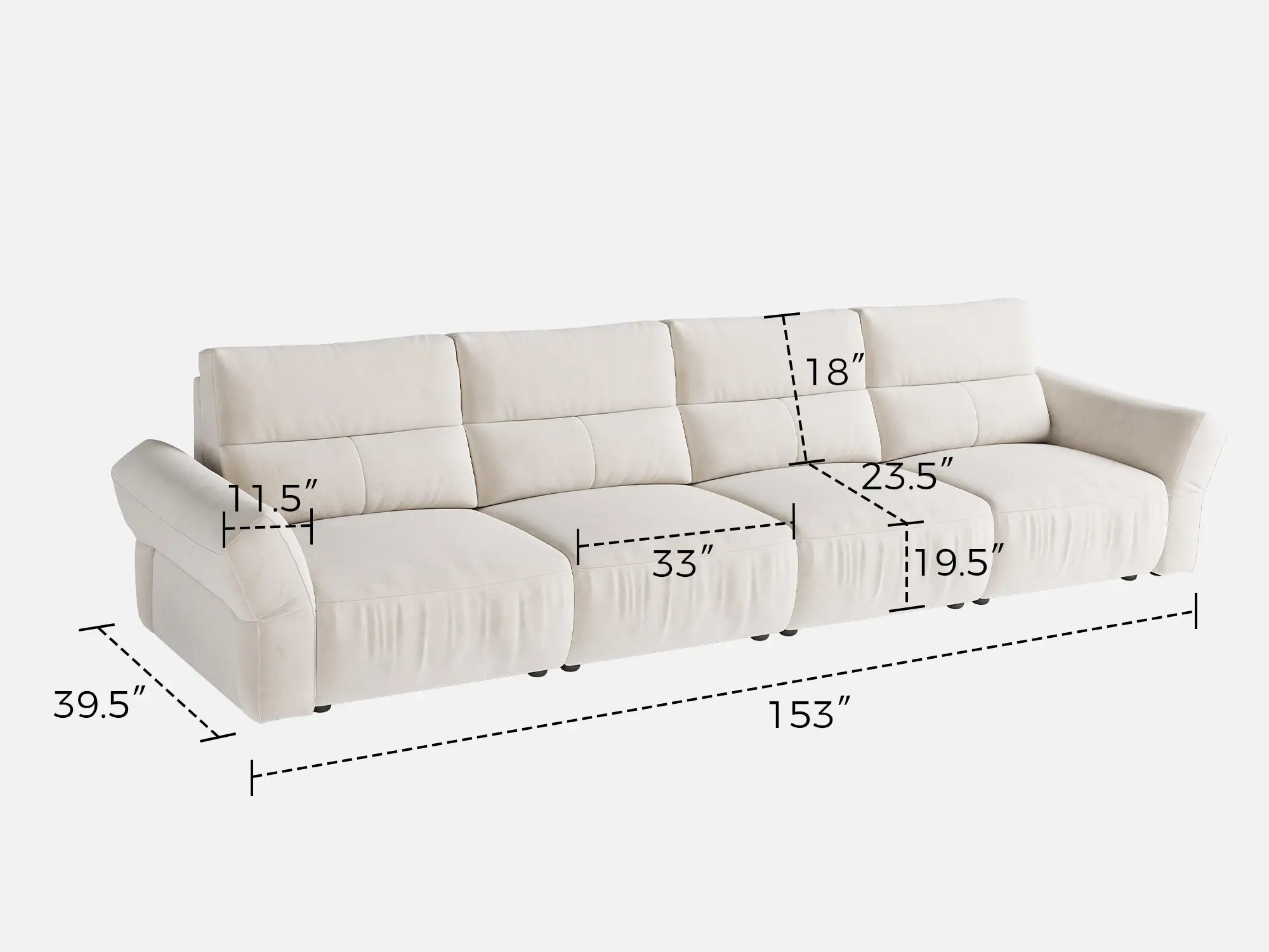 HAVEN 4-Seat Power Reclining Modular Couch