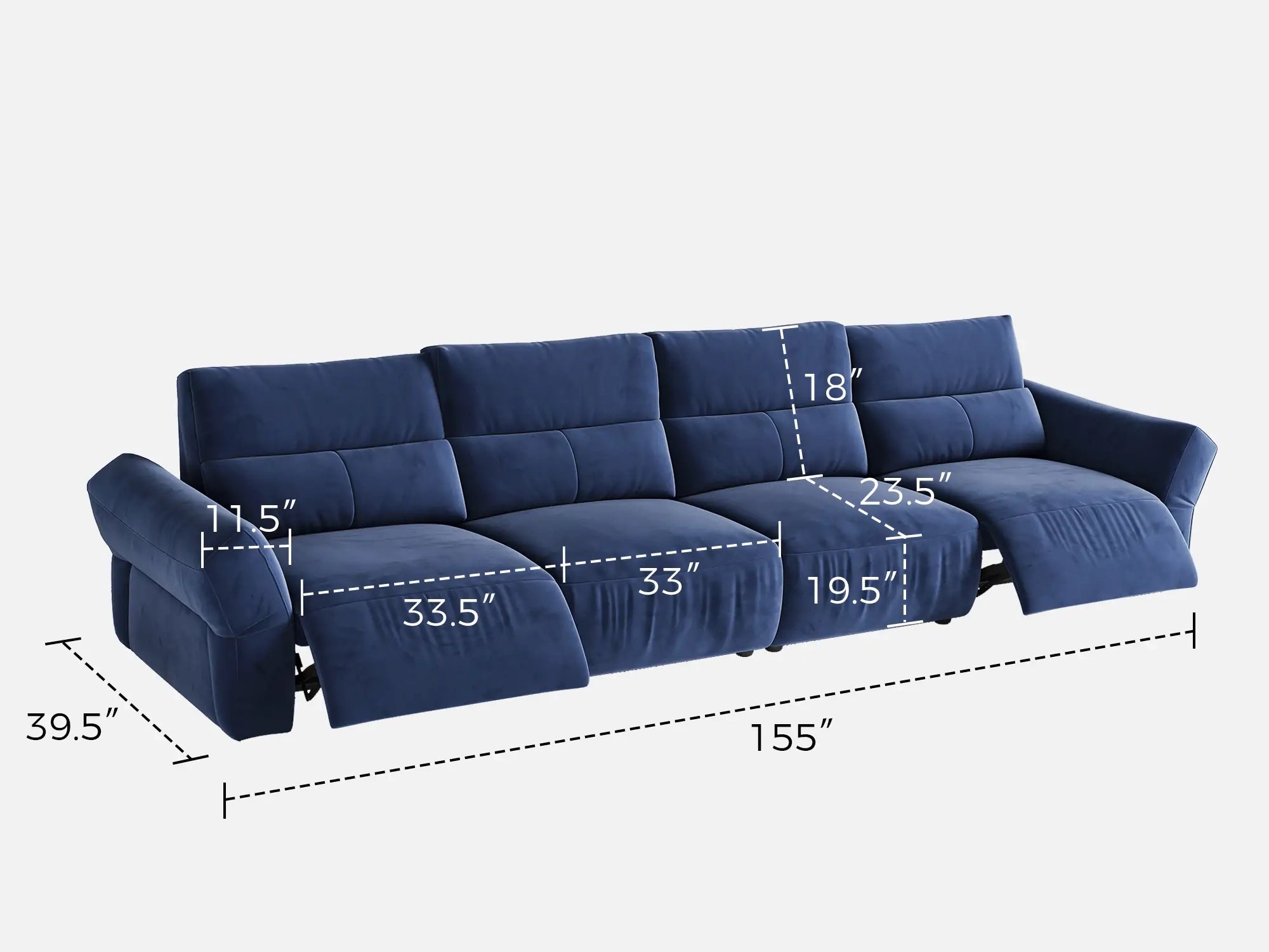 HAVEN 4-Seat Power Reclining Modular Couch