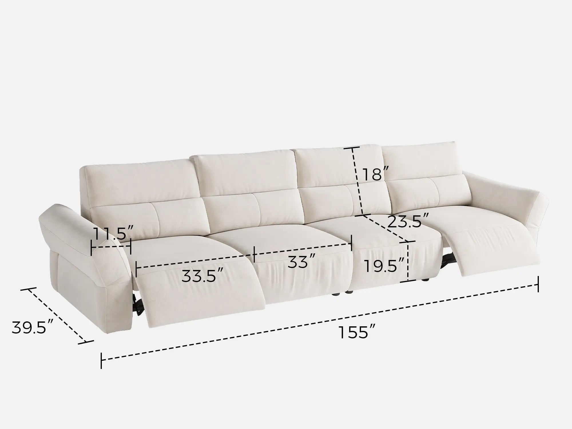 HAVEN 4-Seat Power Reclining Modular Couch