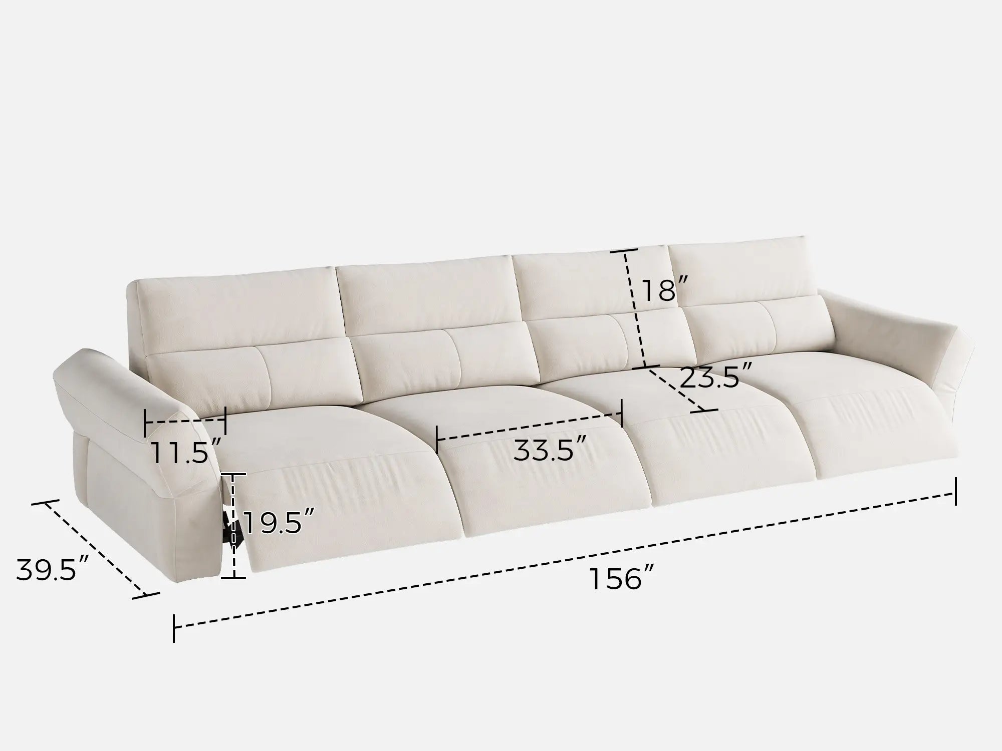 HAVEN 4-Seat Power Reclining Modular Couch