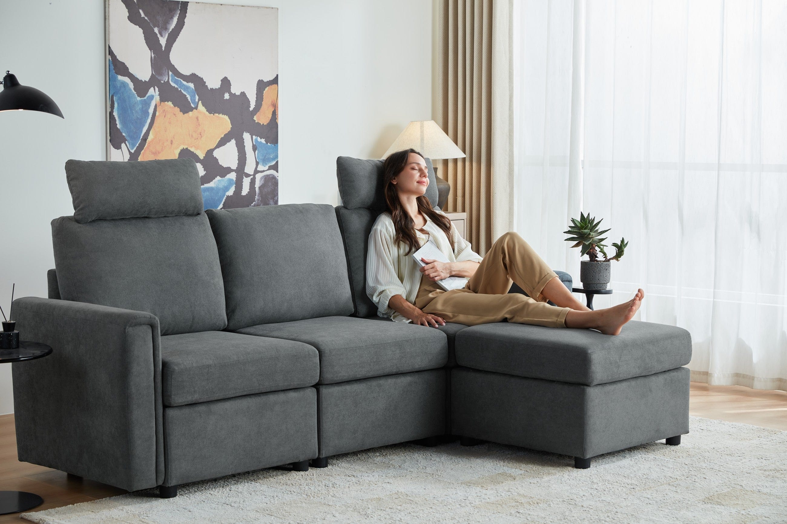 RUBIK I Backrest & Headrest & Seat & Ottoman & Armrest & Back Cushion - LINSY HOME