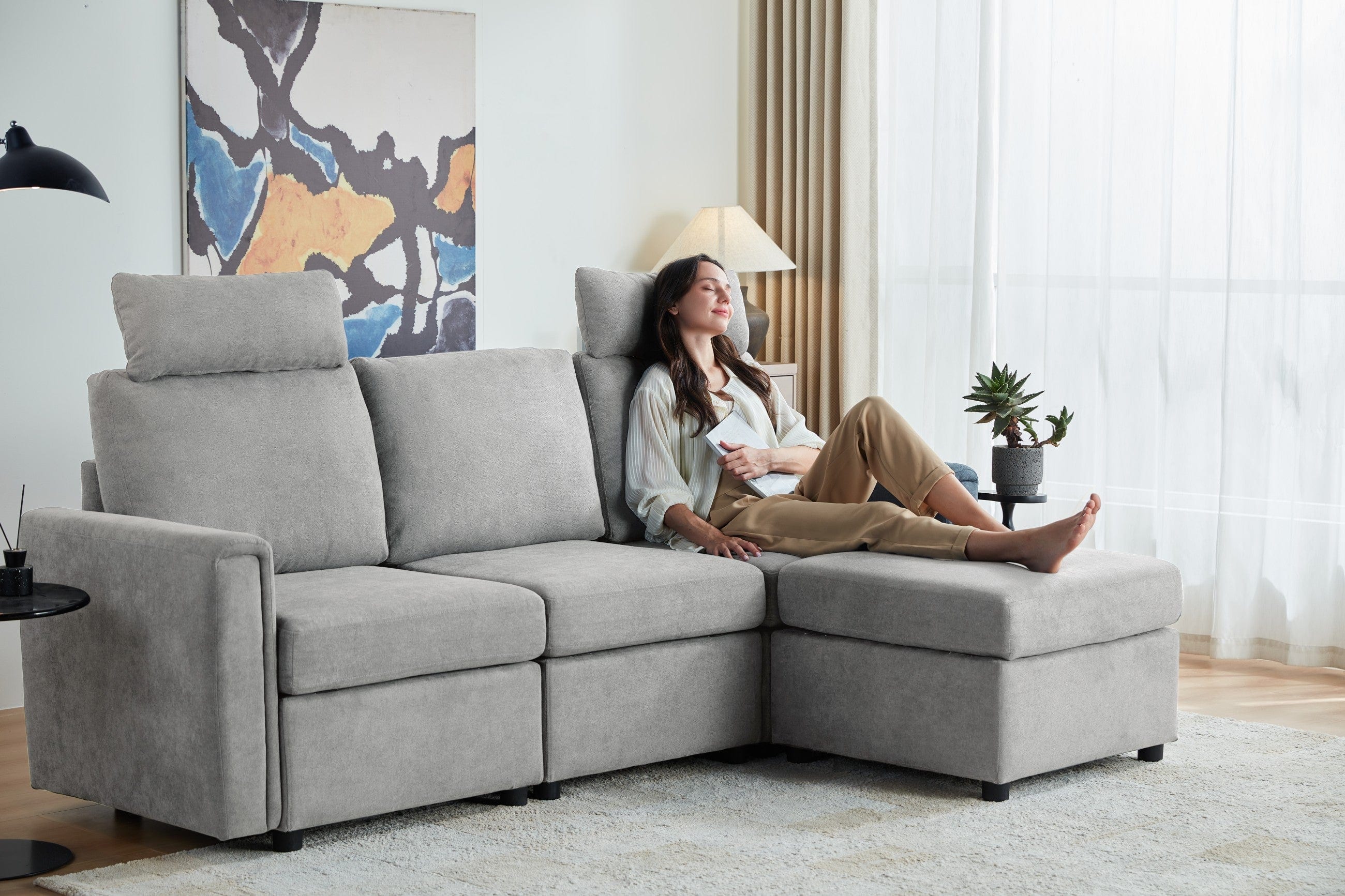 RUBIK I Backrest & Headrest & Seat & Ottoman & Armrest & Back Cushion - LINSY HOME