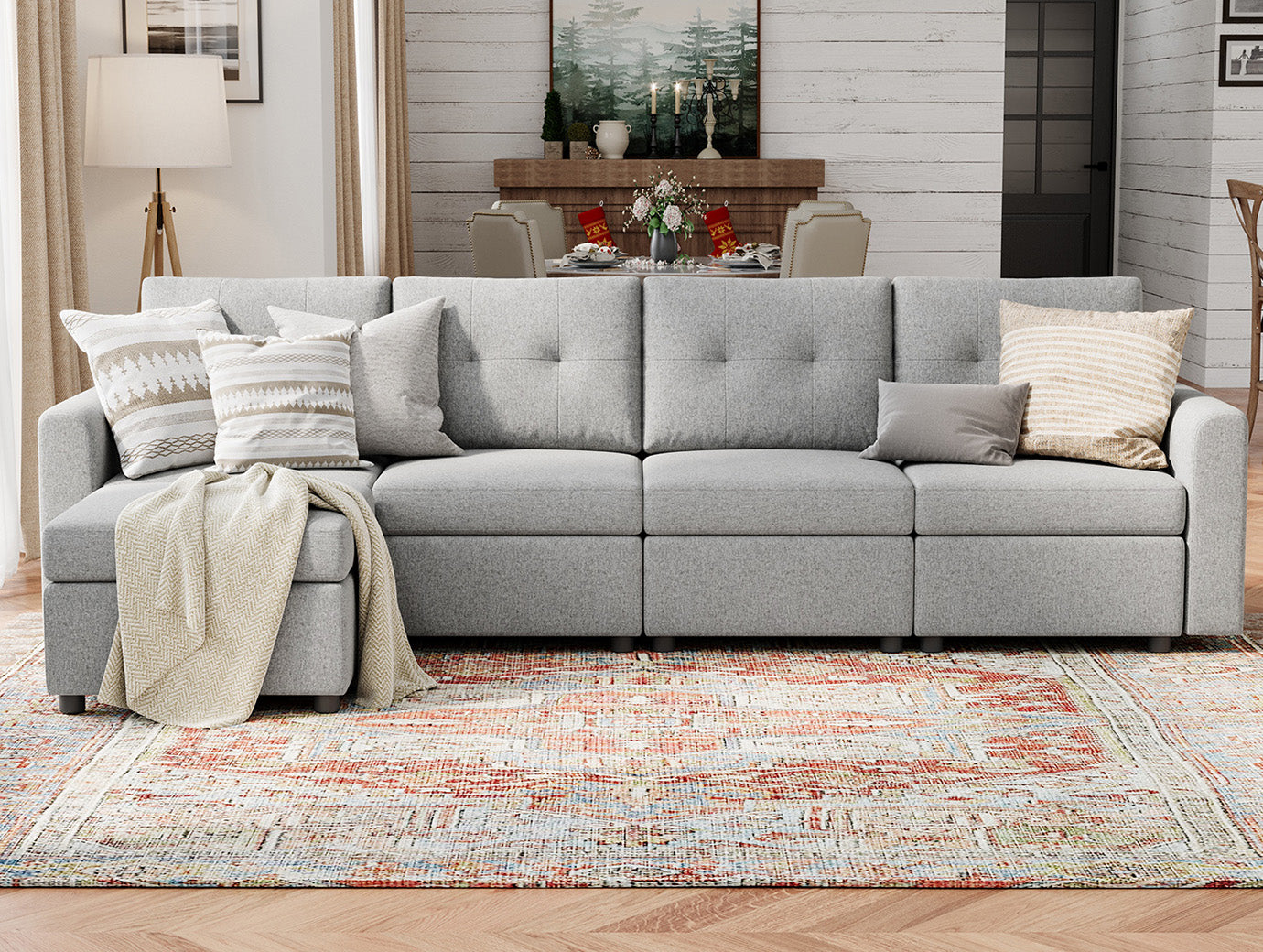 RUBIK III 4 Seats with Ottoman - LINSY HOME
