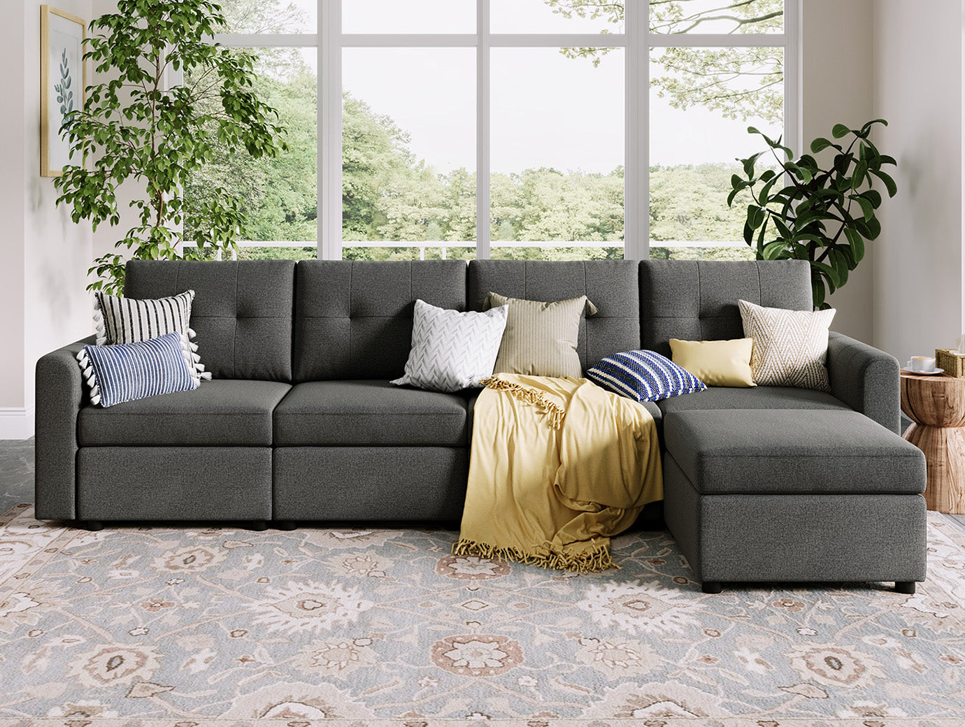 RUBIK III 4 Seats with Ottoman - LINSY HOME