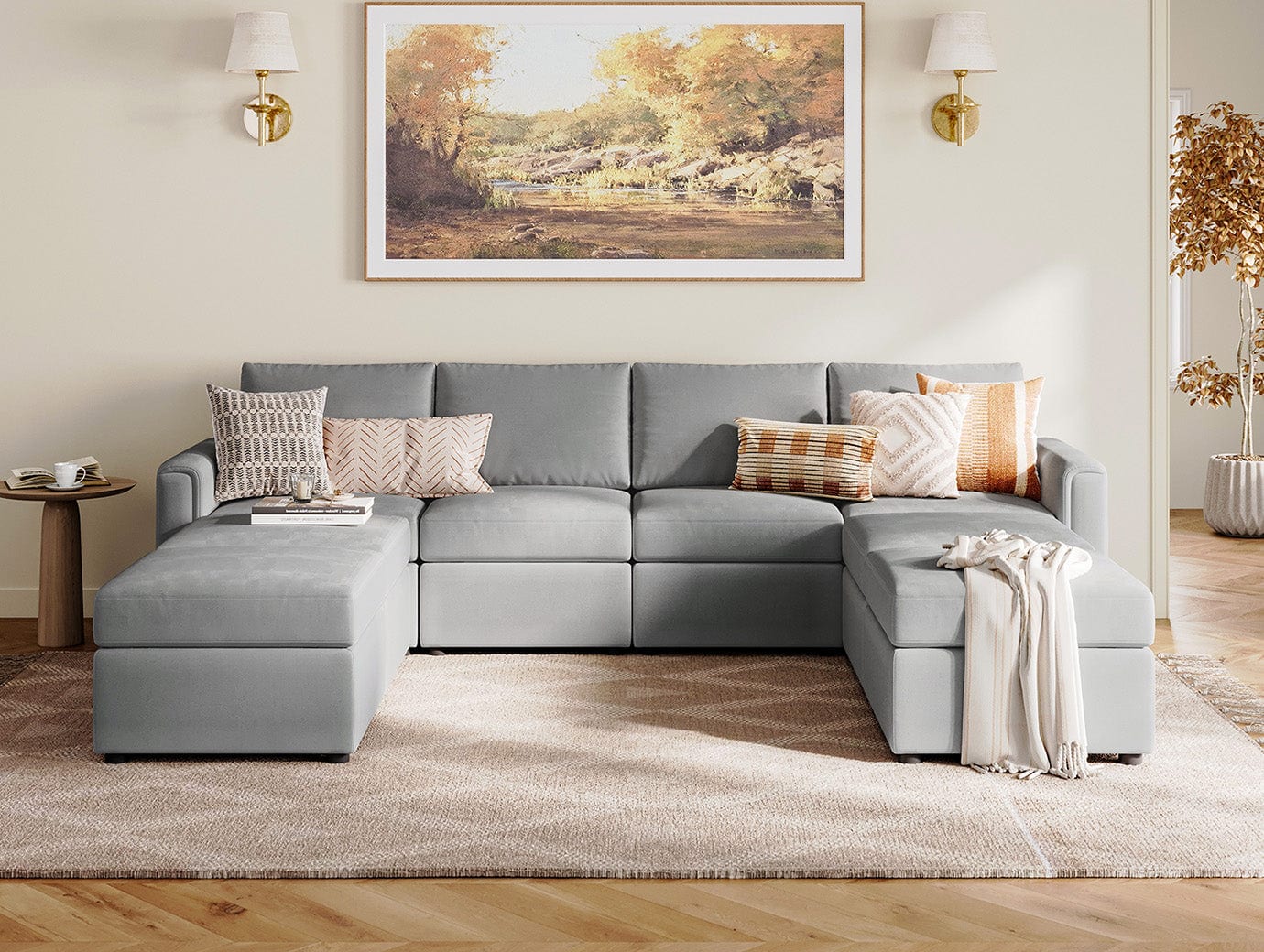 RUBIK I 4 Seats with 4 Ottomans - LINSY HOME