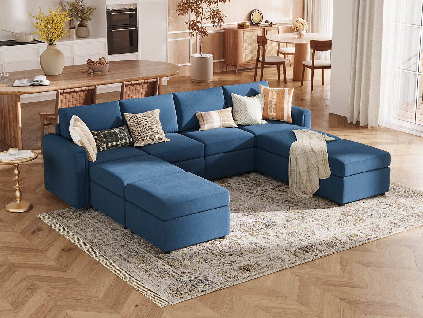 RUBIK I 4 Seats with 4 Ottomans - LINSY HOME