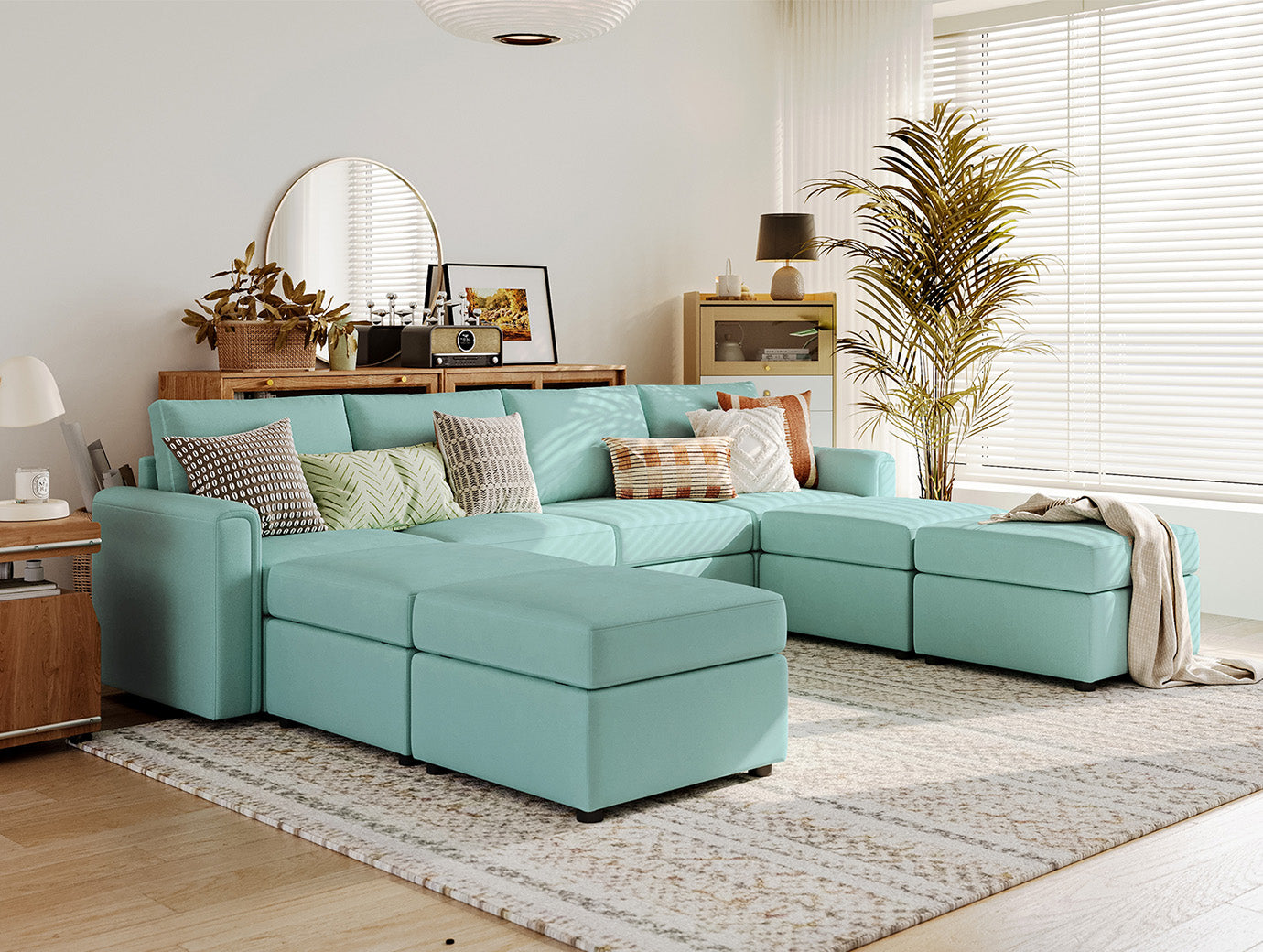 RUBIK I 4 Seats with 4 Ottomans - LINSY HOME