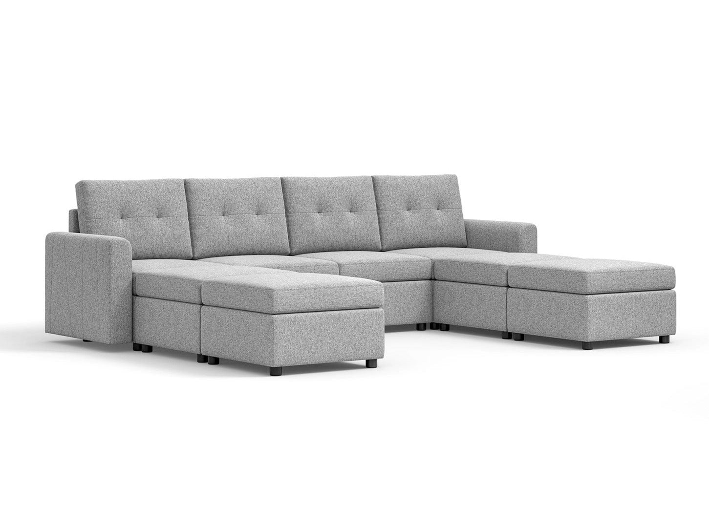 LINSY HOME Modular Pit Sectional Sofa for Sale, White, Gray