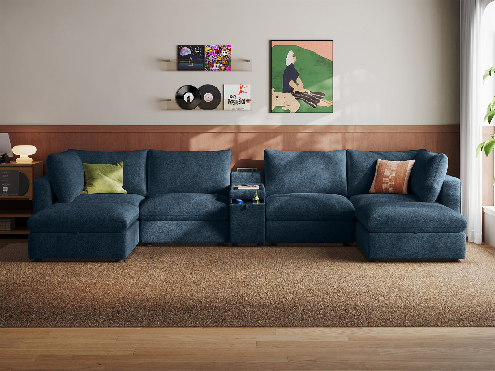 RUBIK V 4 Seats with 2 Ottomans & Console