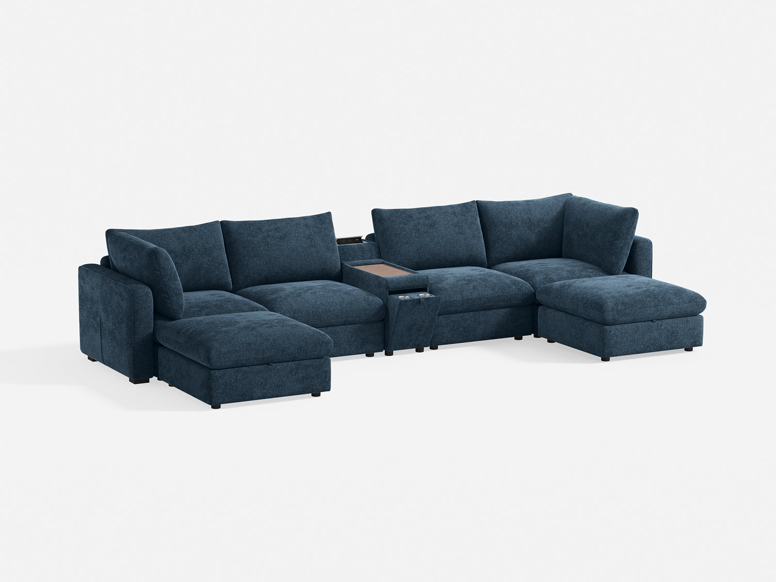 RUBIK V 4 Seats with 2 Ottomans & Console