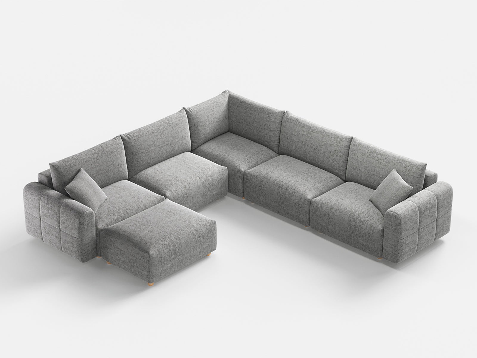 RUBIK L 4 Seats with Ottoman & Corner