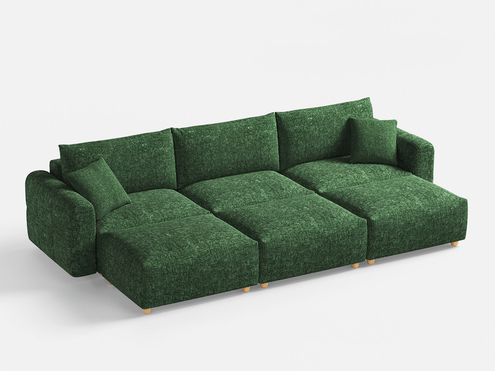 RUBIK L 3 Seats with 3 Ottomans