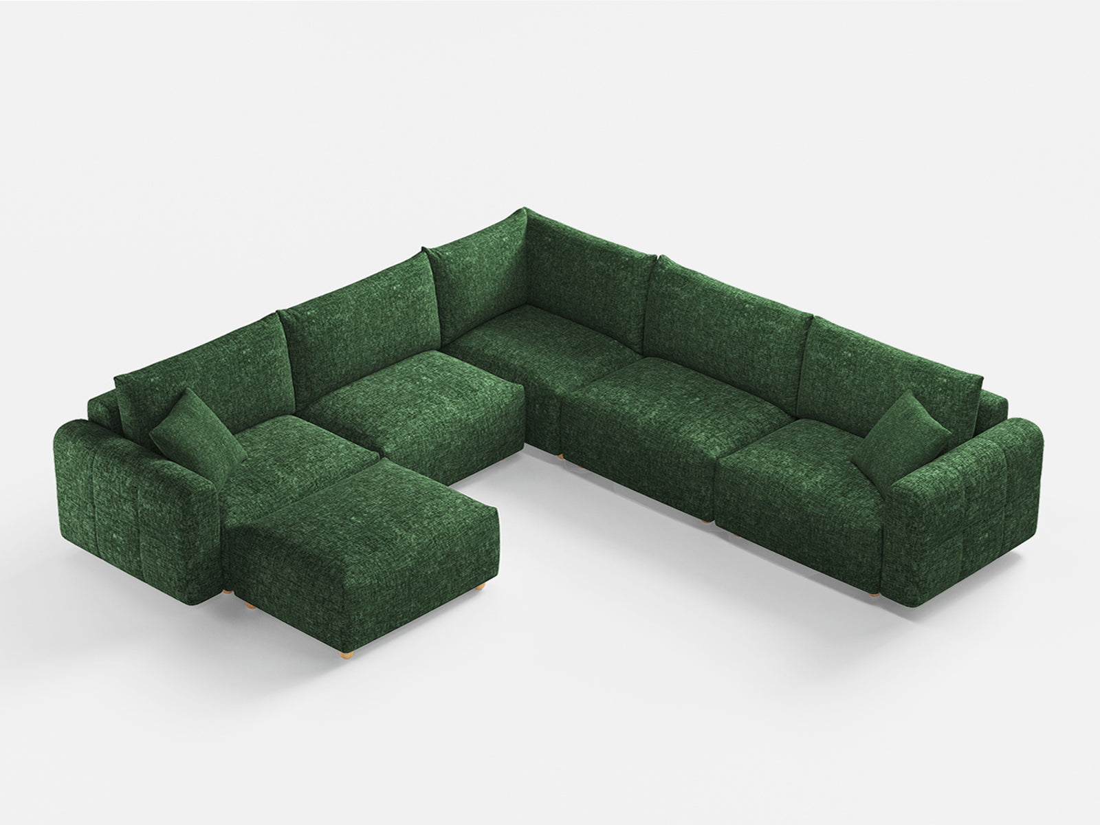 RUBIK L 4 Seats with Ottoman & Corner