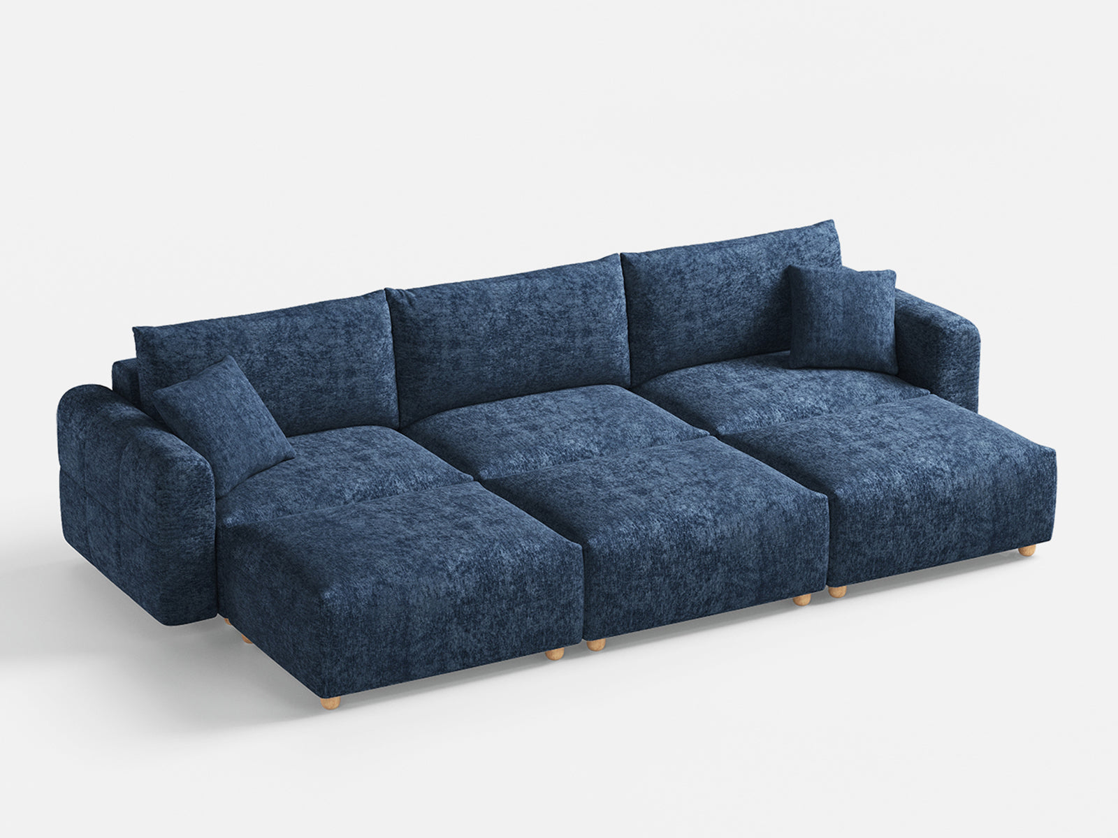 RUBIK L 3 Seats with 3 Ottomans
