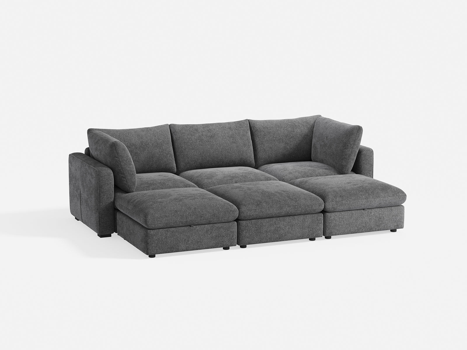 RUBIK V 3 Seats with 3 Ottomans